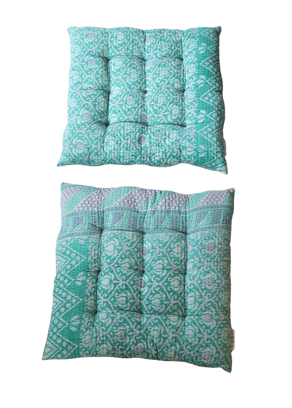 Pair of Kantha Seat Pads - Pair No. 60