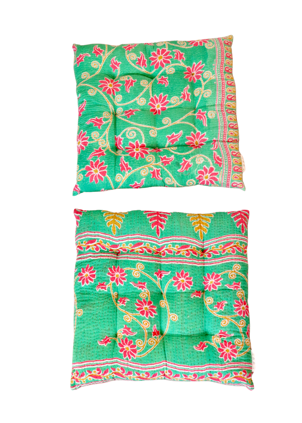 Pair of Kantha Seat Pads - Pair No. 96