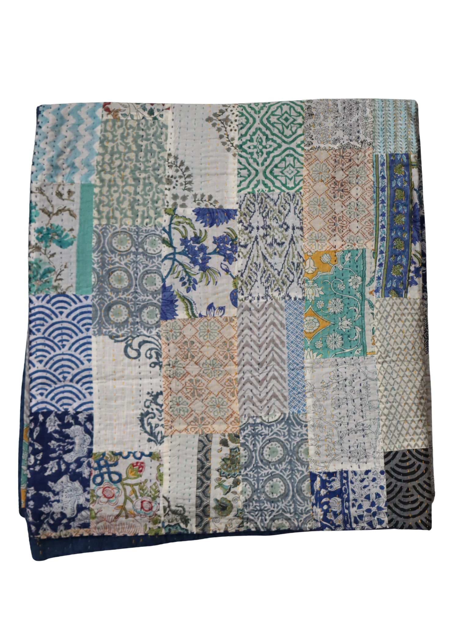 Block Print Patchwork Throw 25 - KINGSIZE