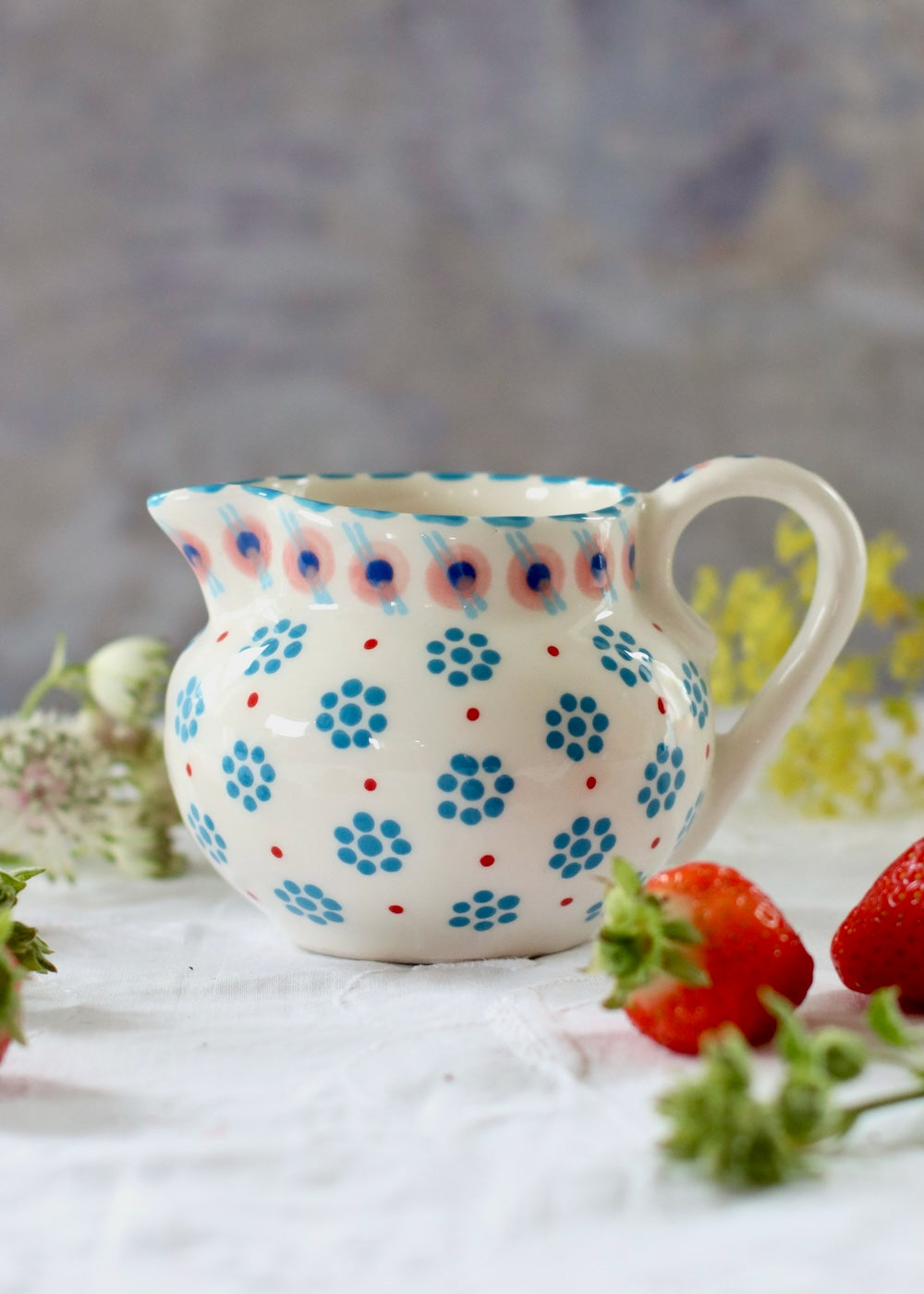 Dinky Jug - White & Pink