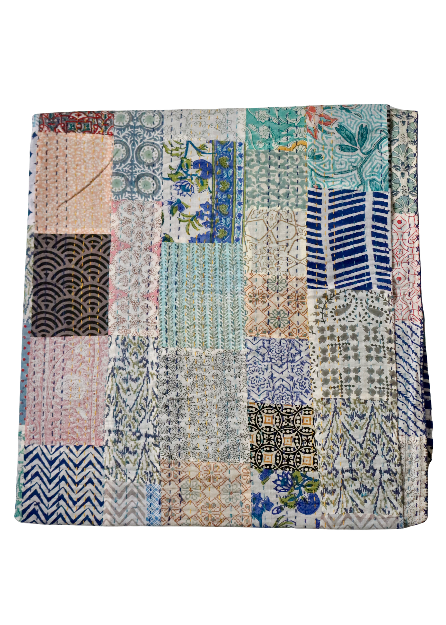 Block Print Patchwork Throw 23 - KINGSIZE