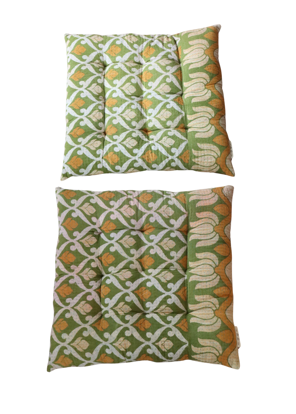 Pair of Kantha Seat Pads - Pair No. 69