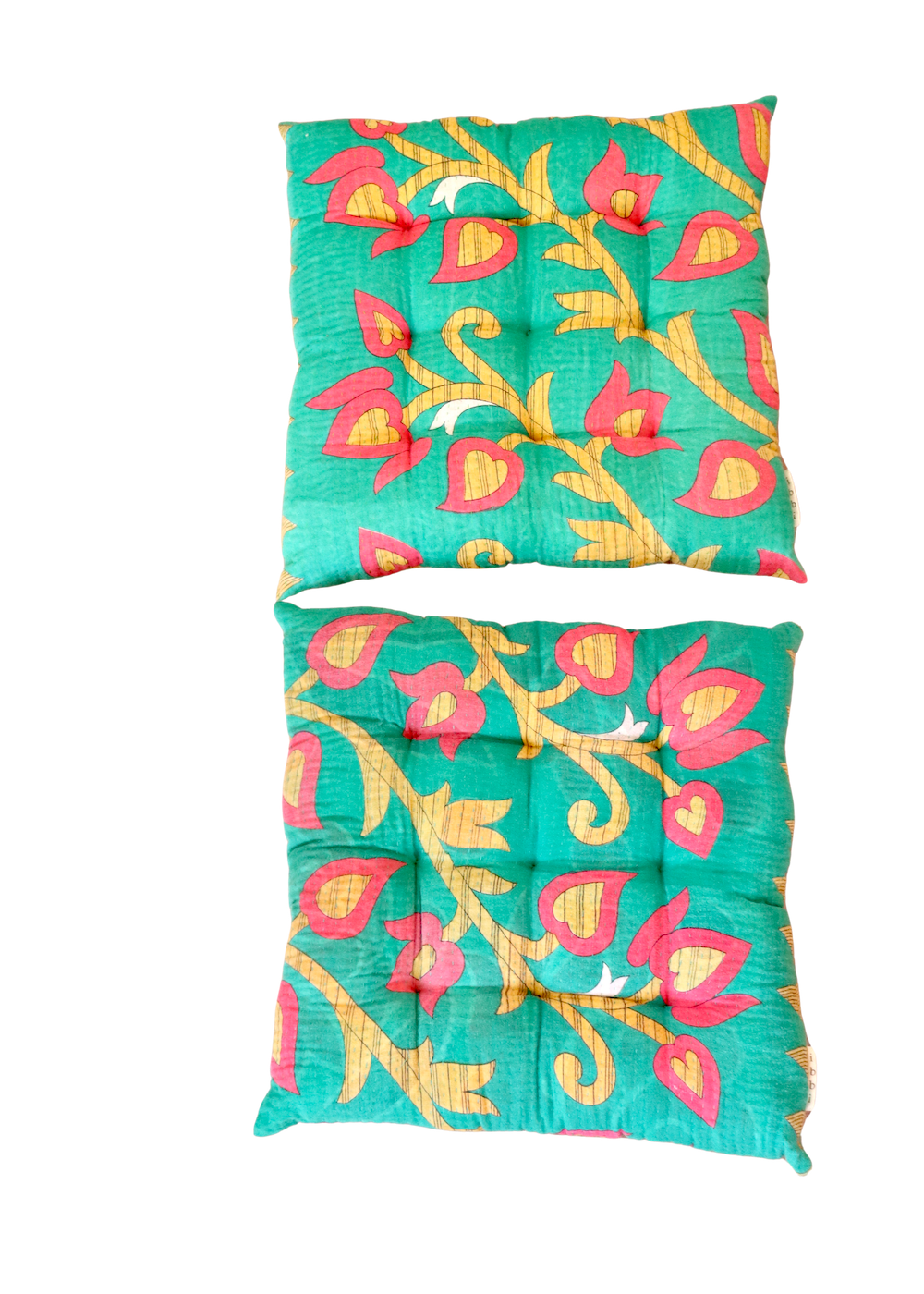 Pair of Kantha Seat Pads - Pair No. 94