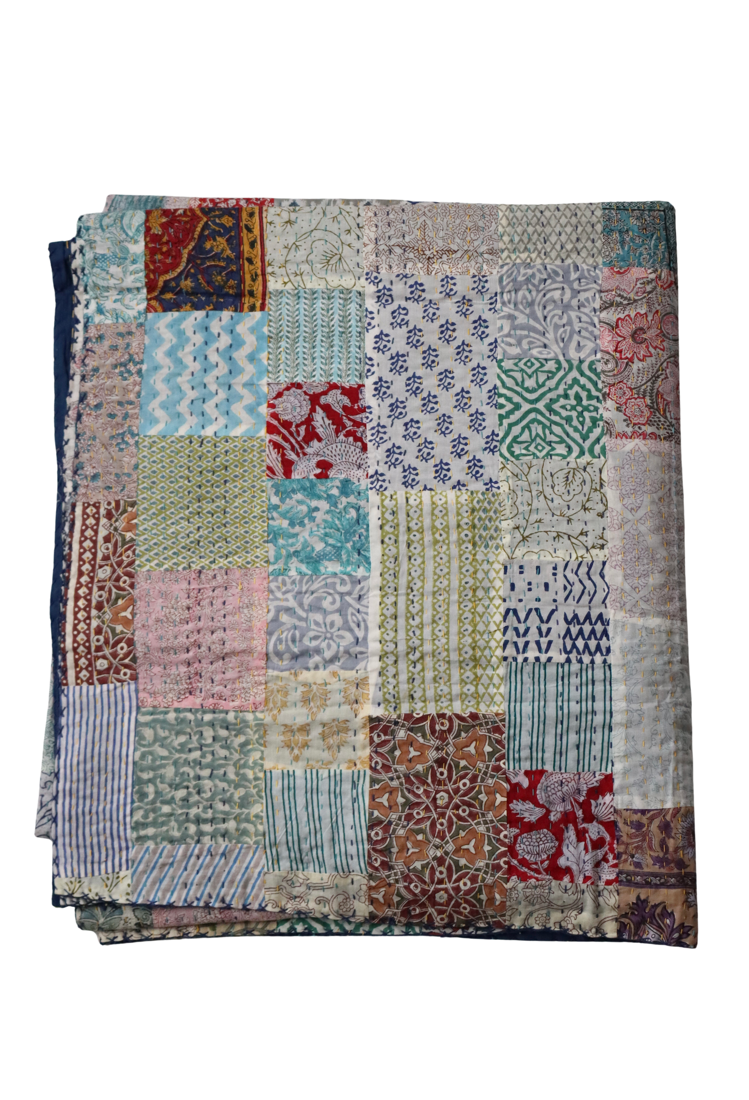 Block Print Patchwork Throw 21 - KiINGSIZE