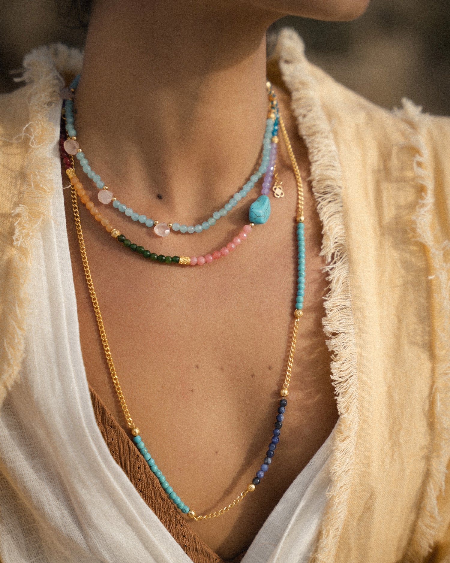 Felice Jade & Turquoise Beaded Necklace