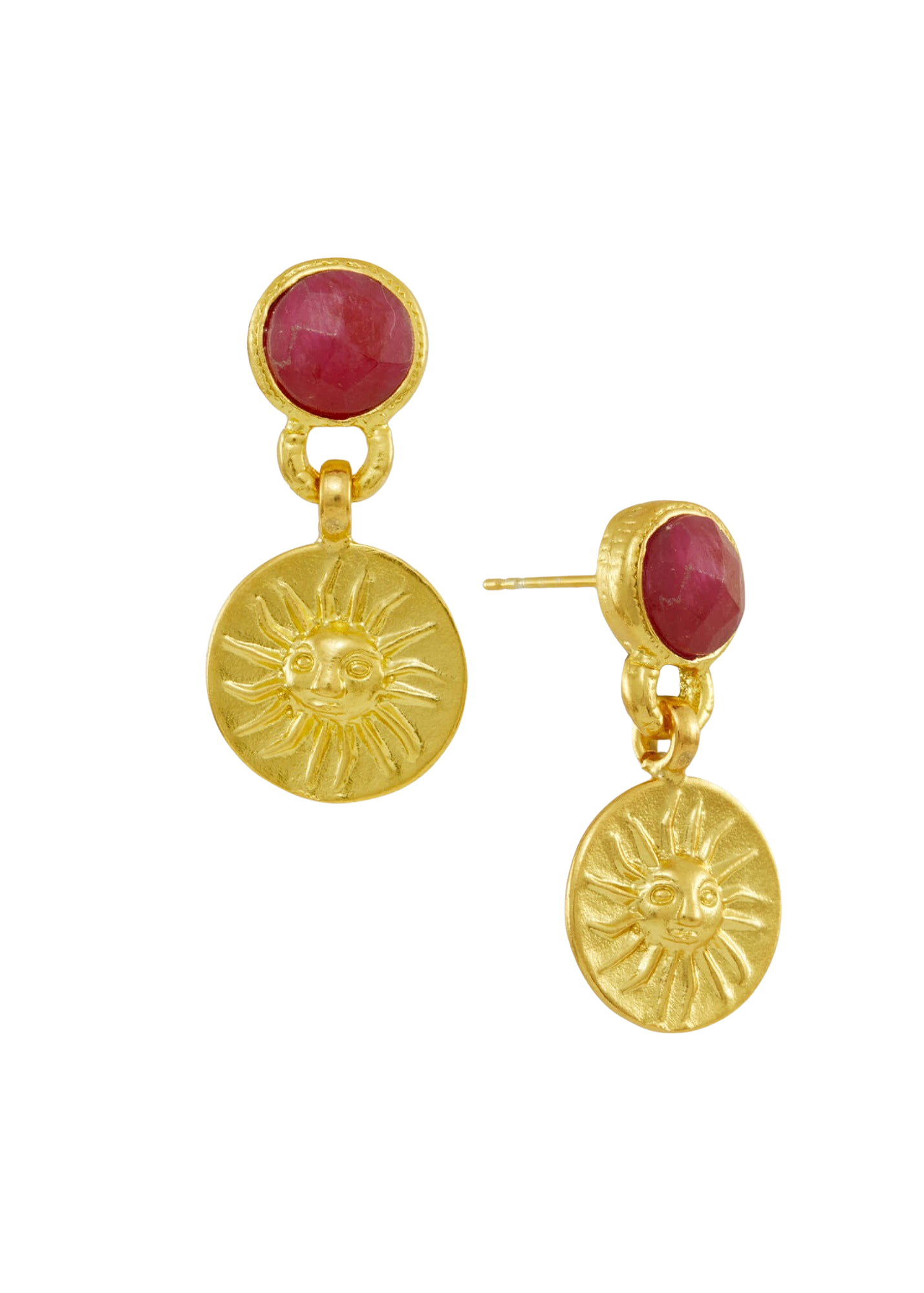 Helia Ruby Drop Stud Earrings