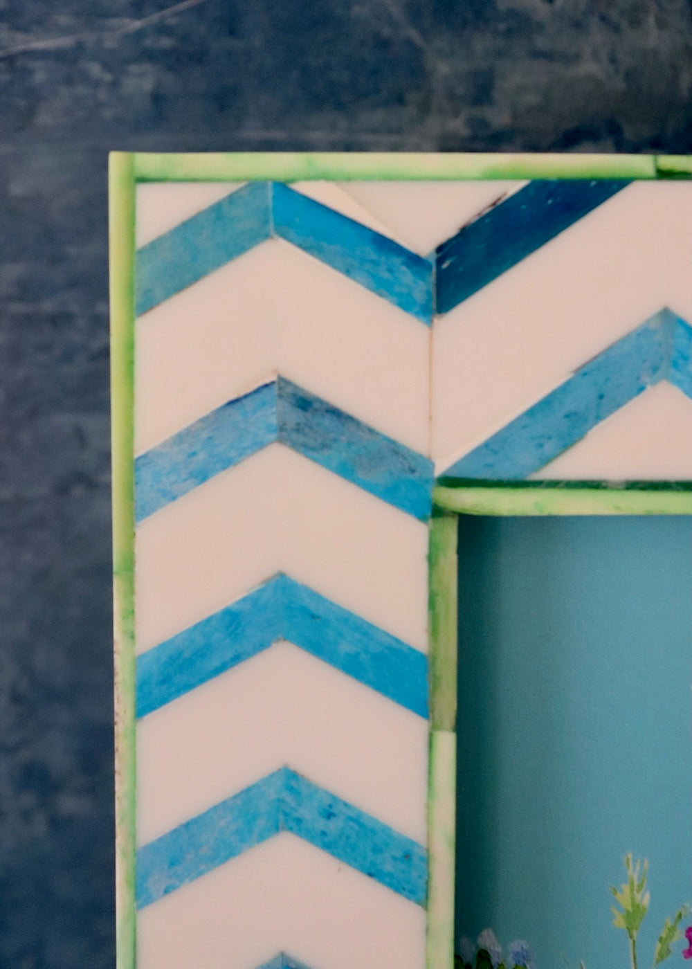 Photo Frame -  Blue Zig Zag