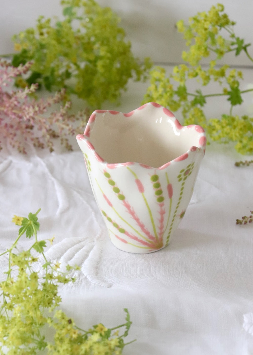 Everyday Egg Cup - White & Pink