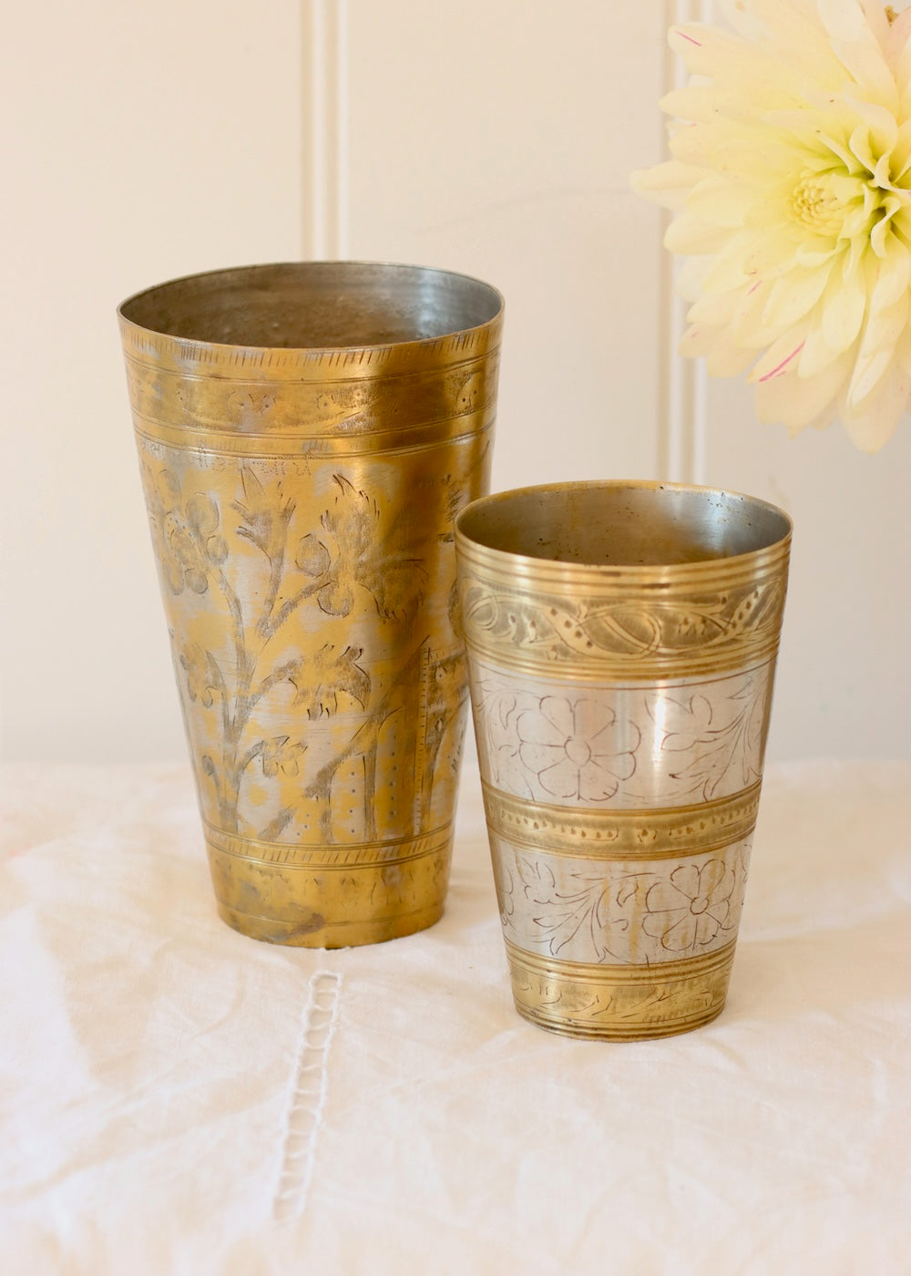 Silver and Brass Lassi Cup