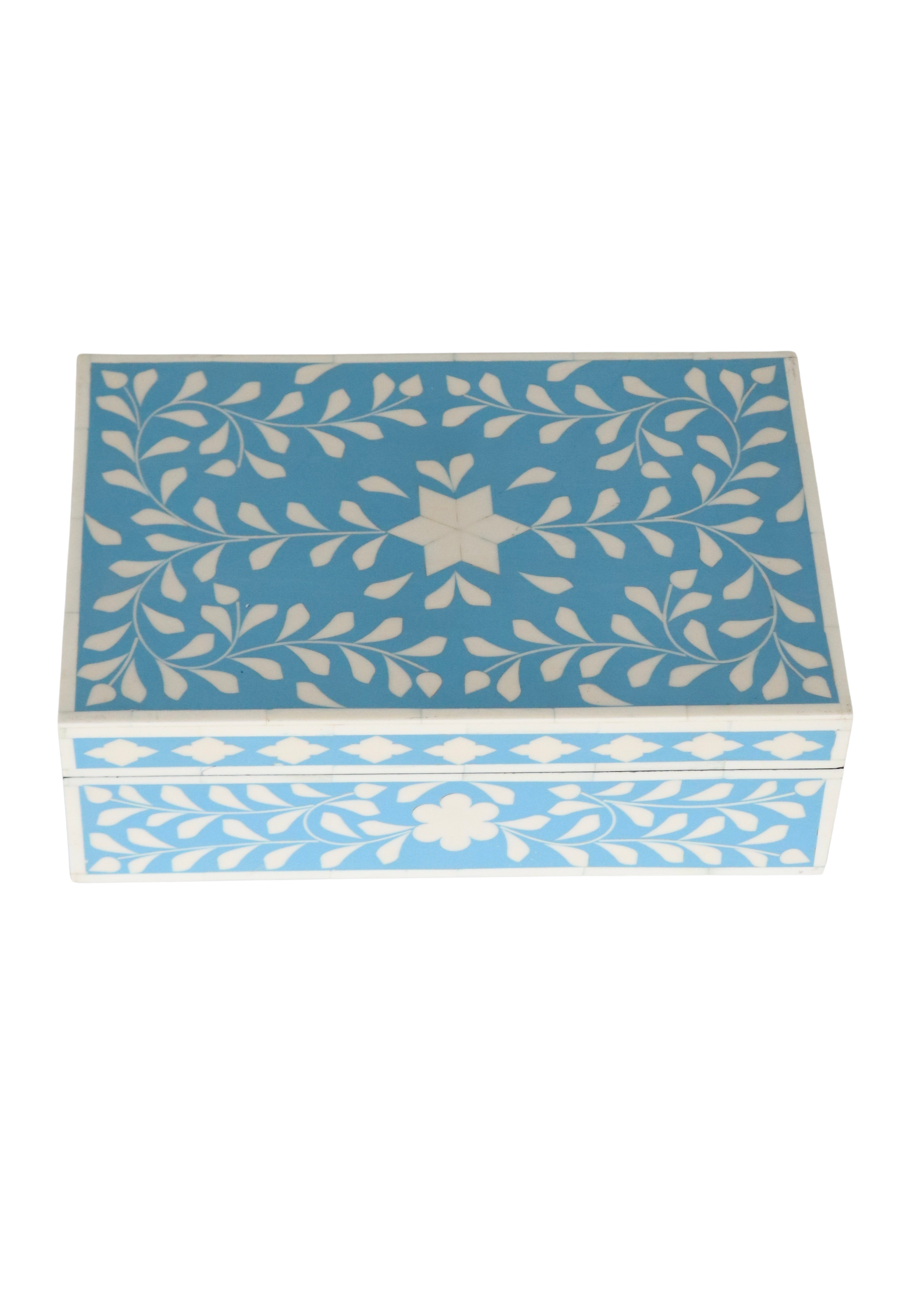 Bone Inlay Box - Duck Egg Blue