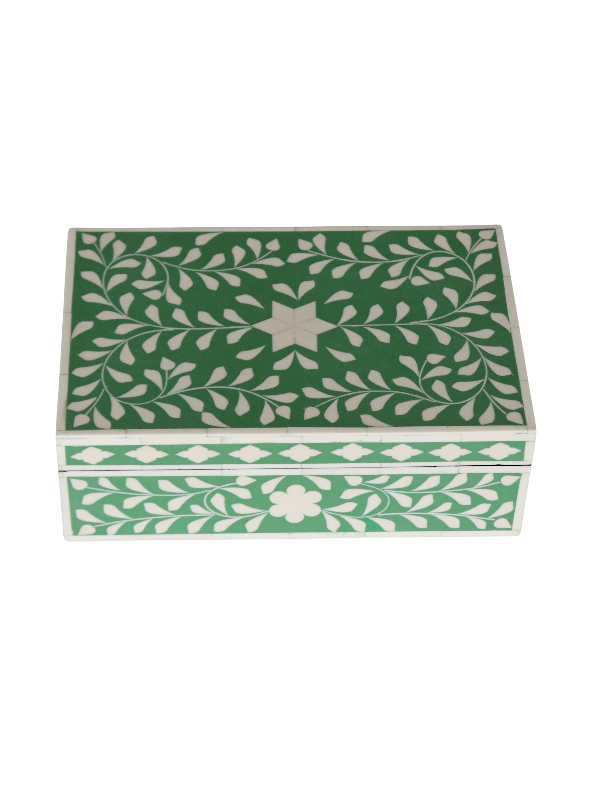 Bone Inlay Box - Apple Green