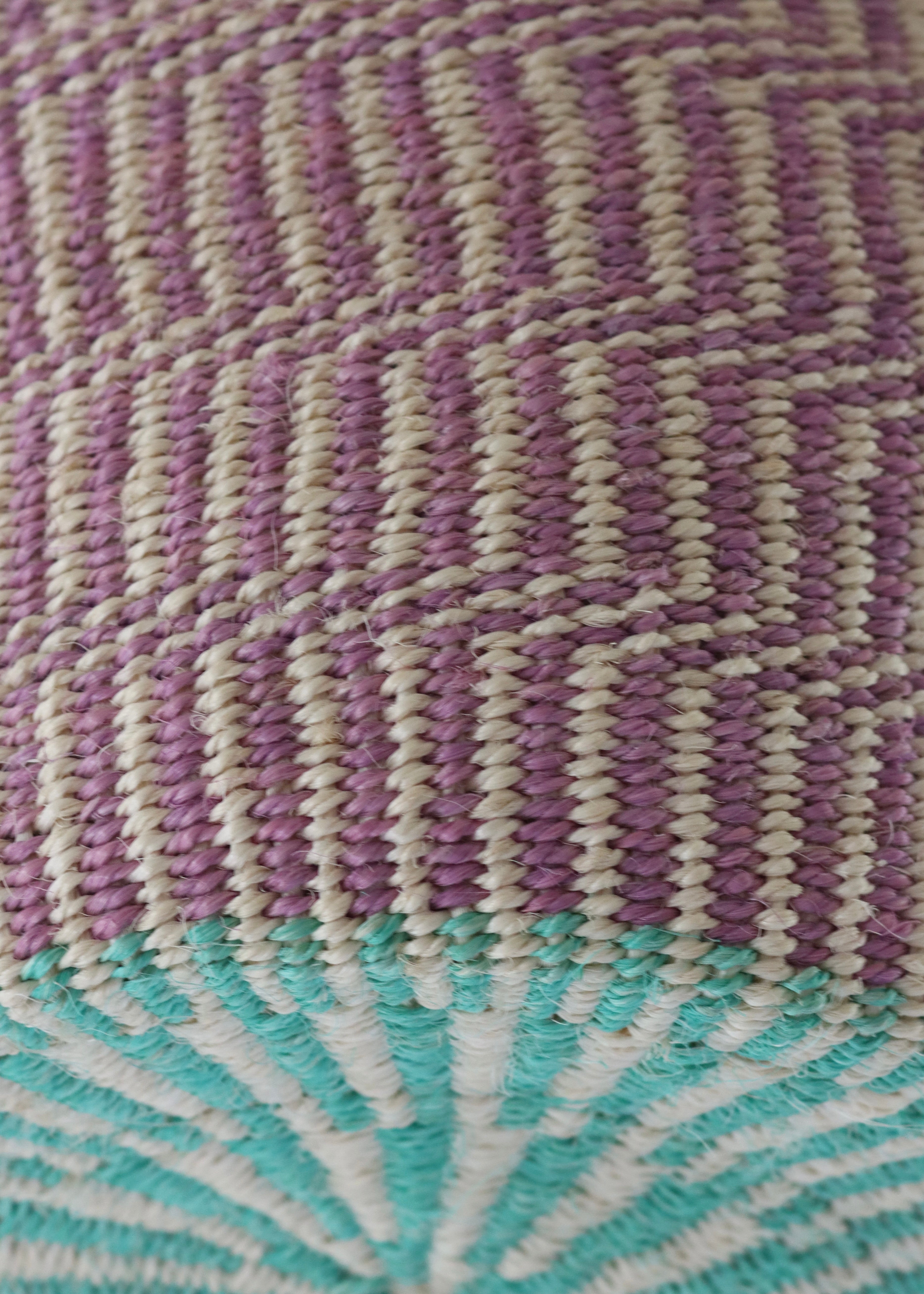 Natural Sisal Tote - Lilac