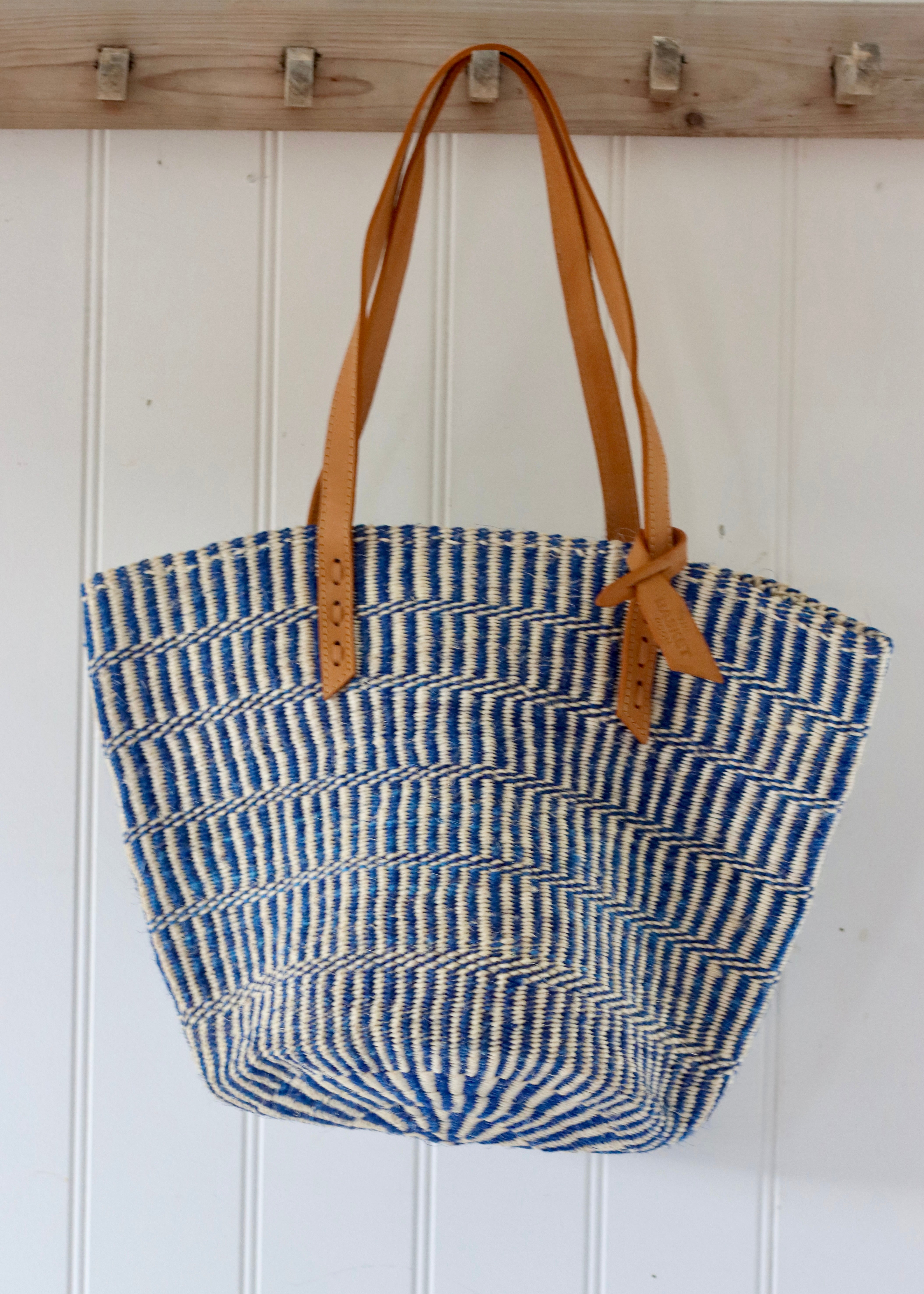 Natural Sisal Tote - Royal Blue