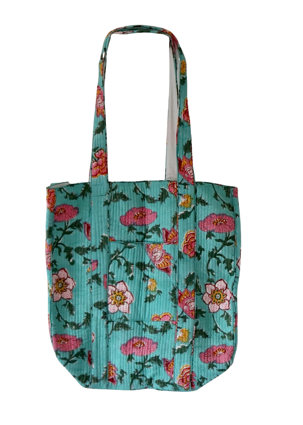 Block Print Everyday Bag - Turquoise