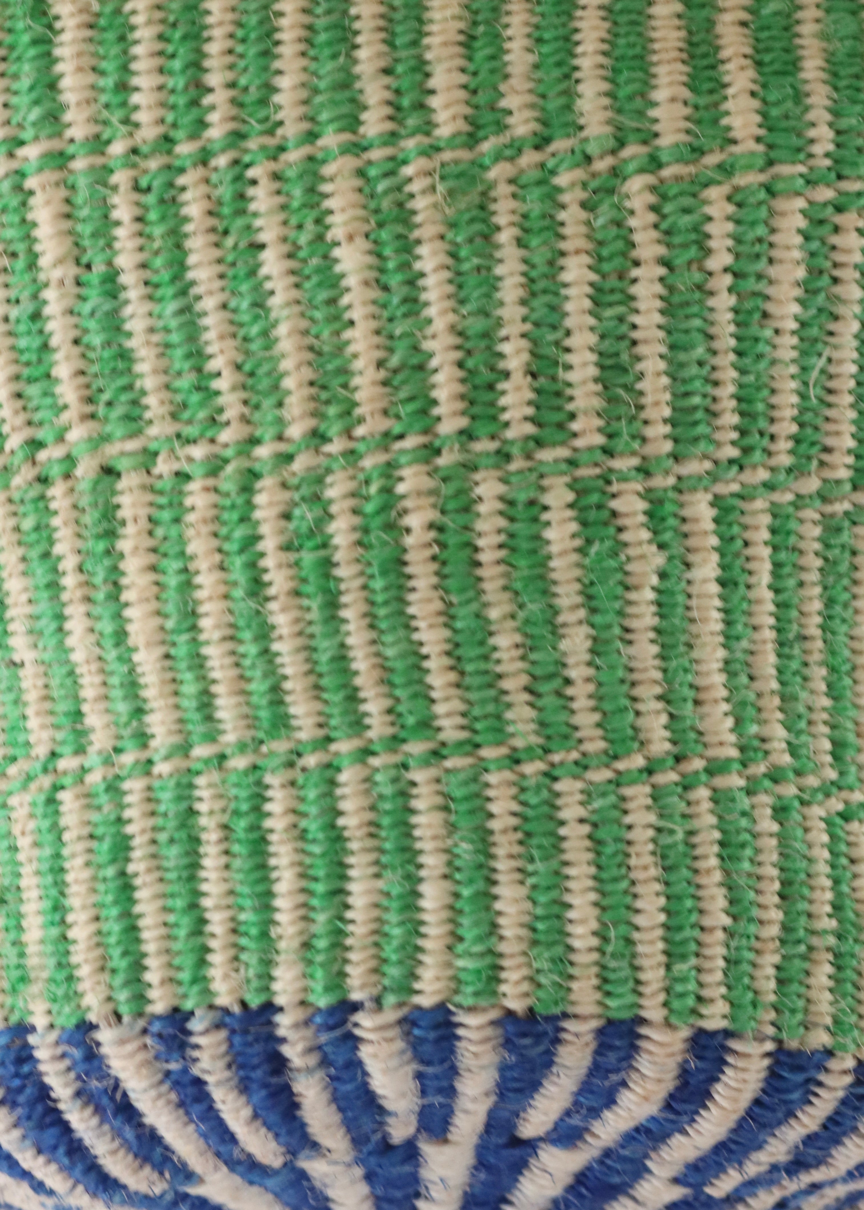 Natural Sisal Tote - Green