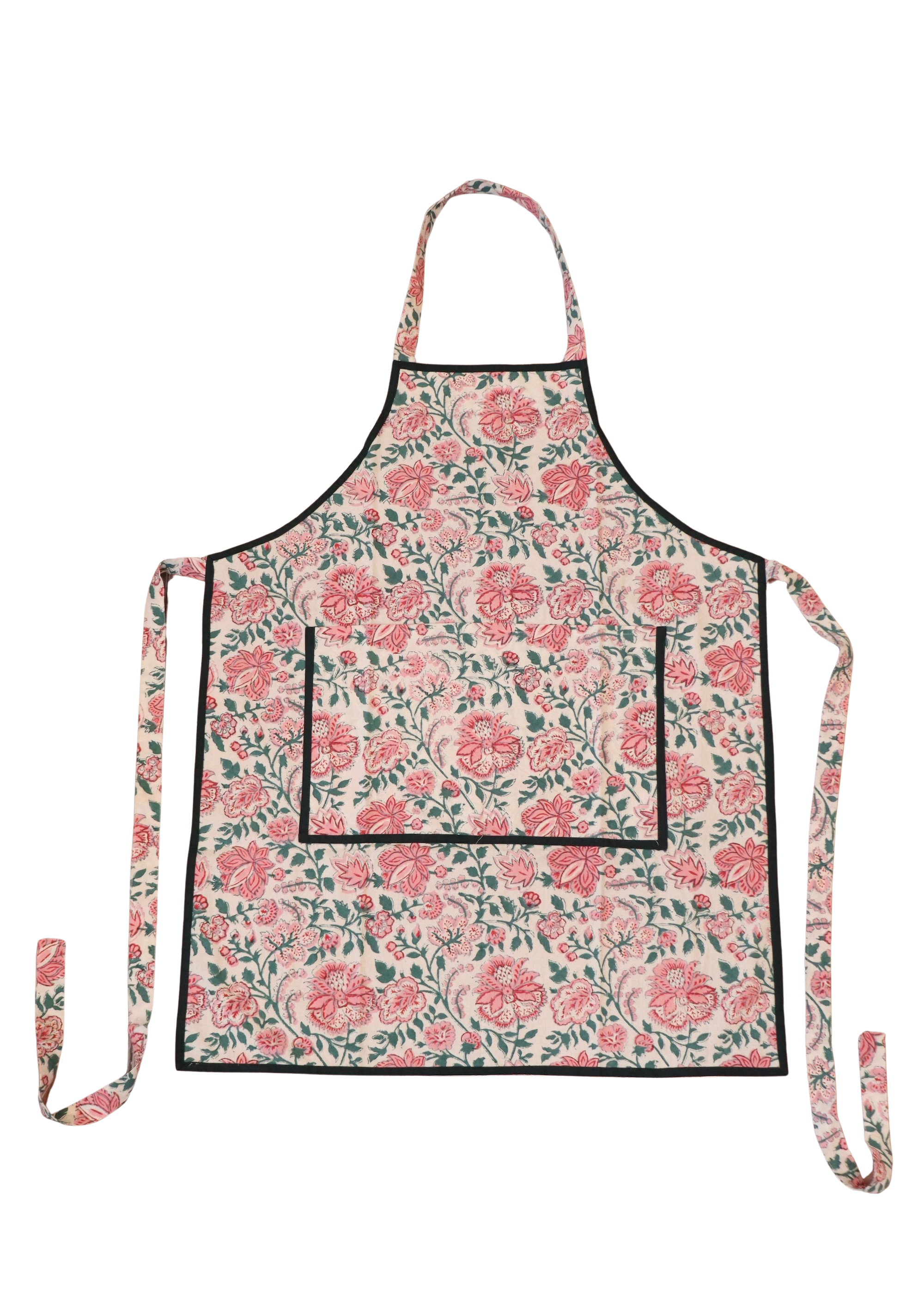 Block Print Apron - Festival Flowers