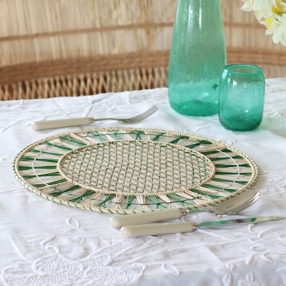 Placemat - Striped Green