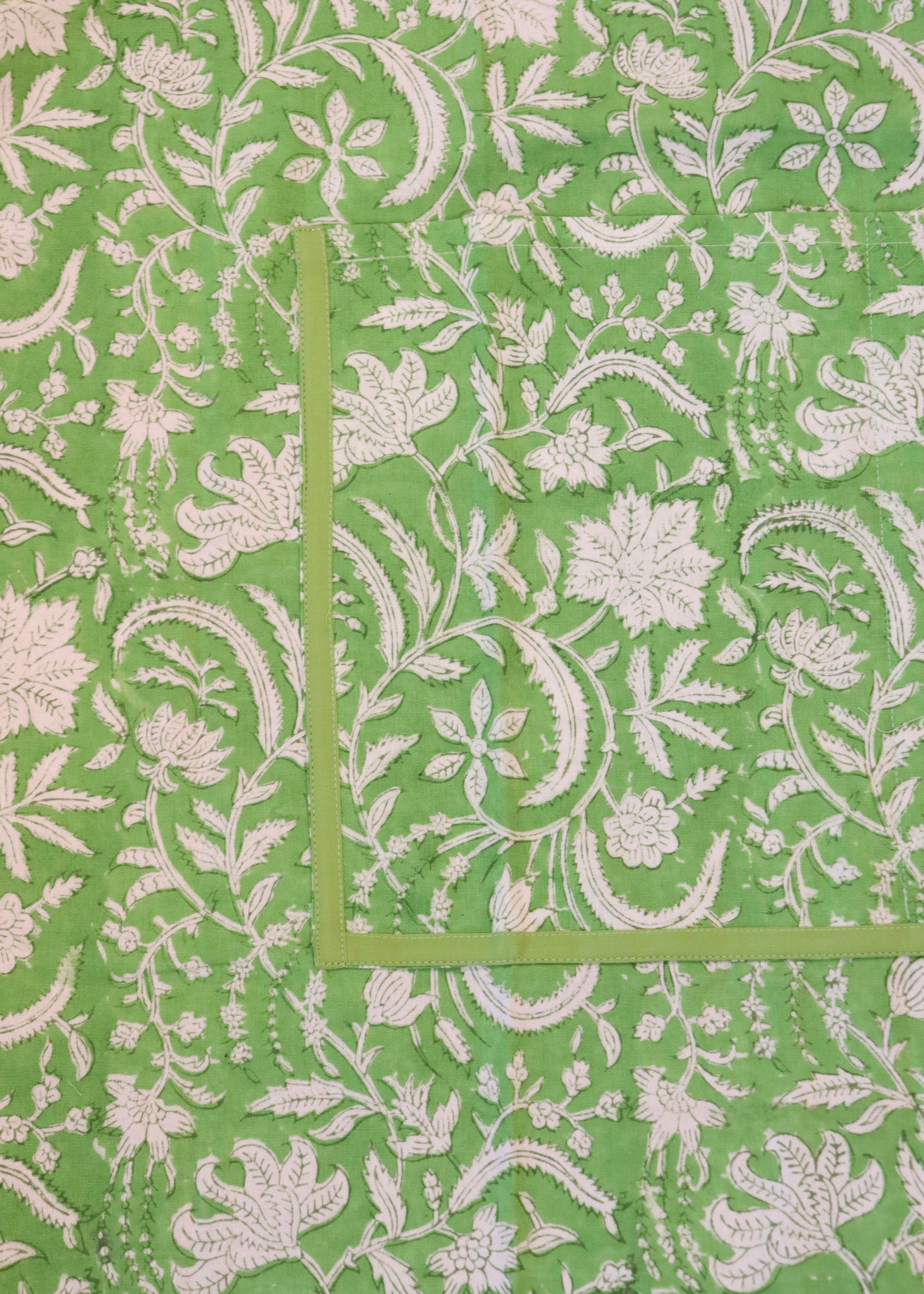 Block Print Apron - Apple Green