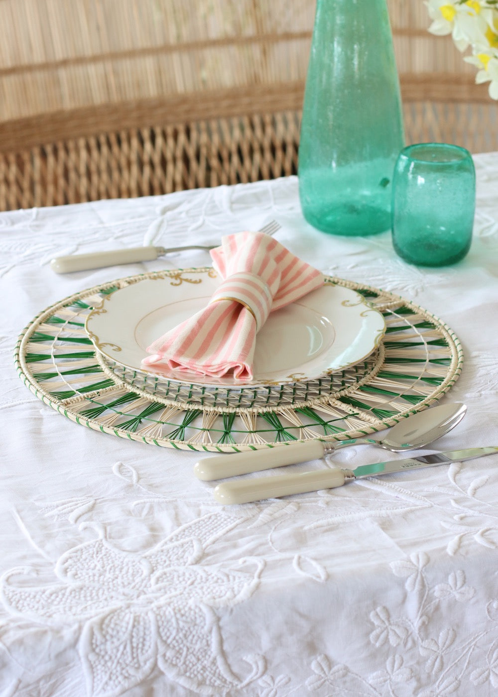 Placemat - Striped Green