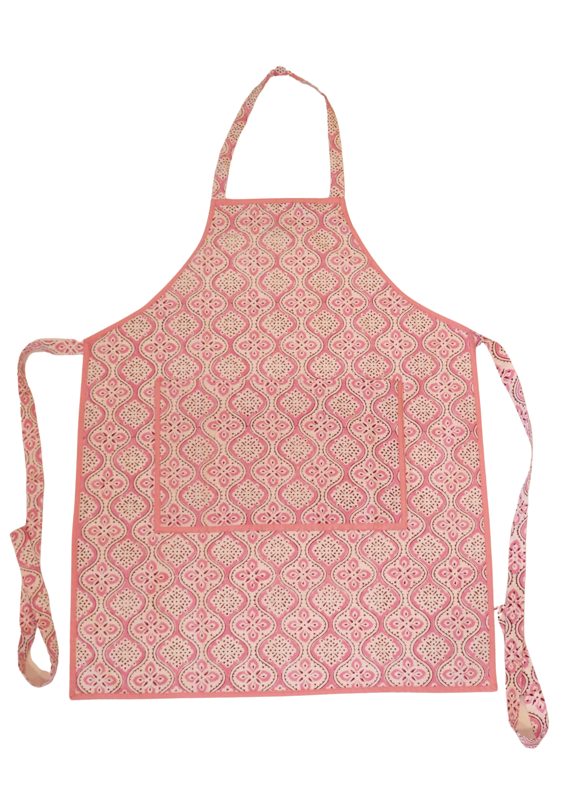 Block Print Apron - Pink Retro