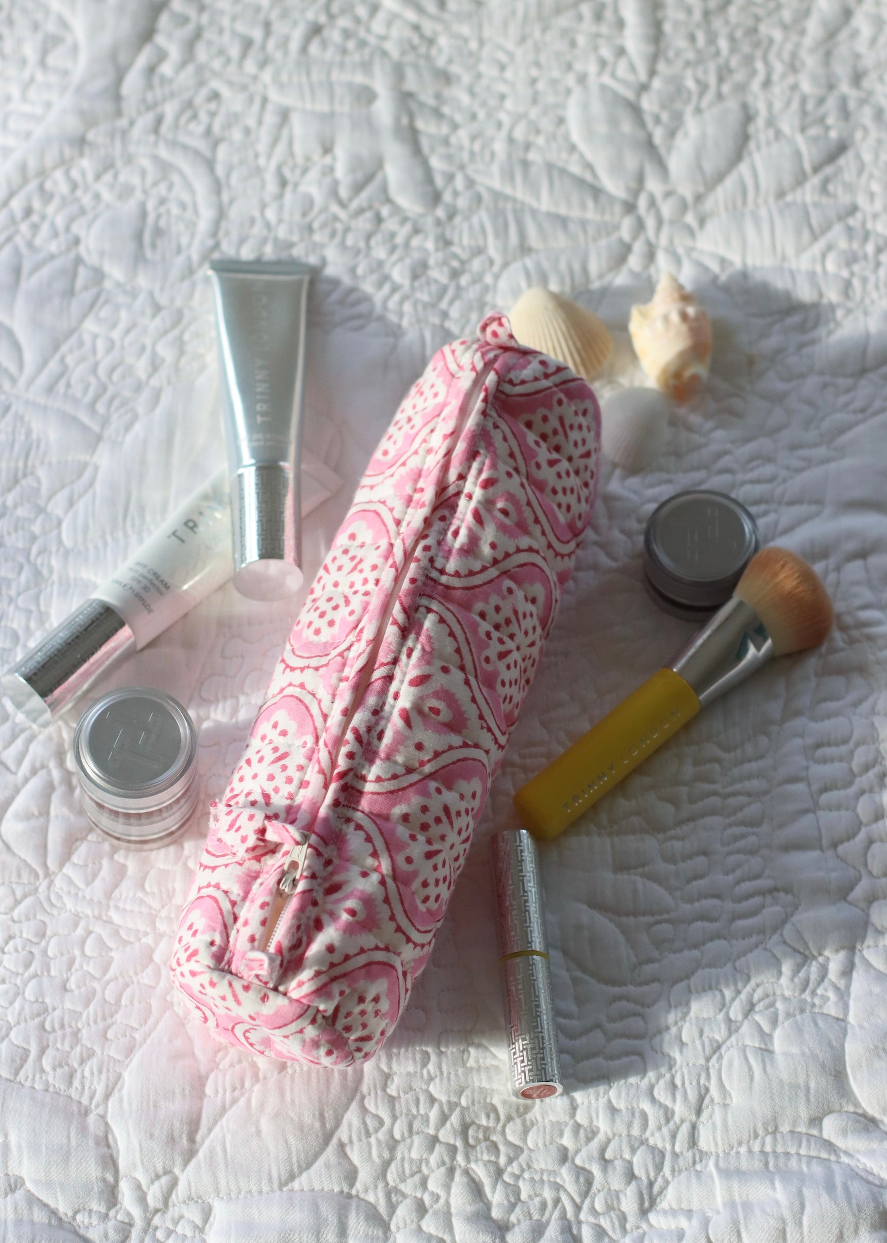 Pencil Case / Make Up Bag - Pink Retro