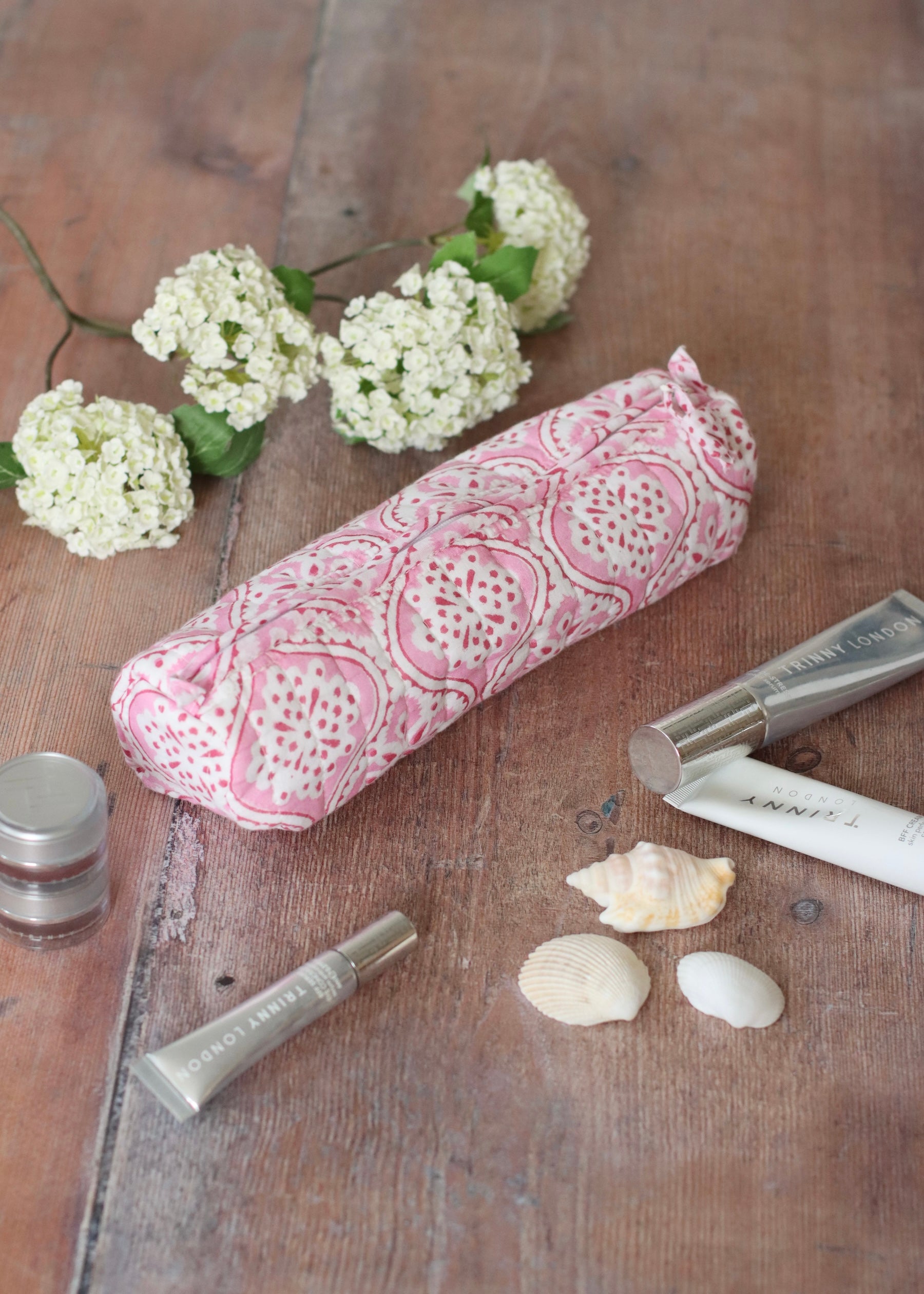 Pencil Case / Make Up Bag - Pink Retro