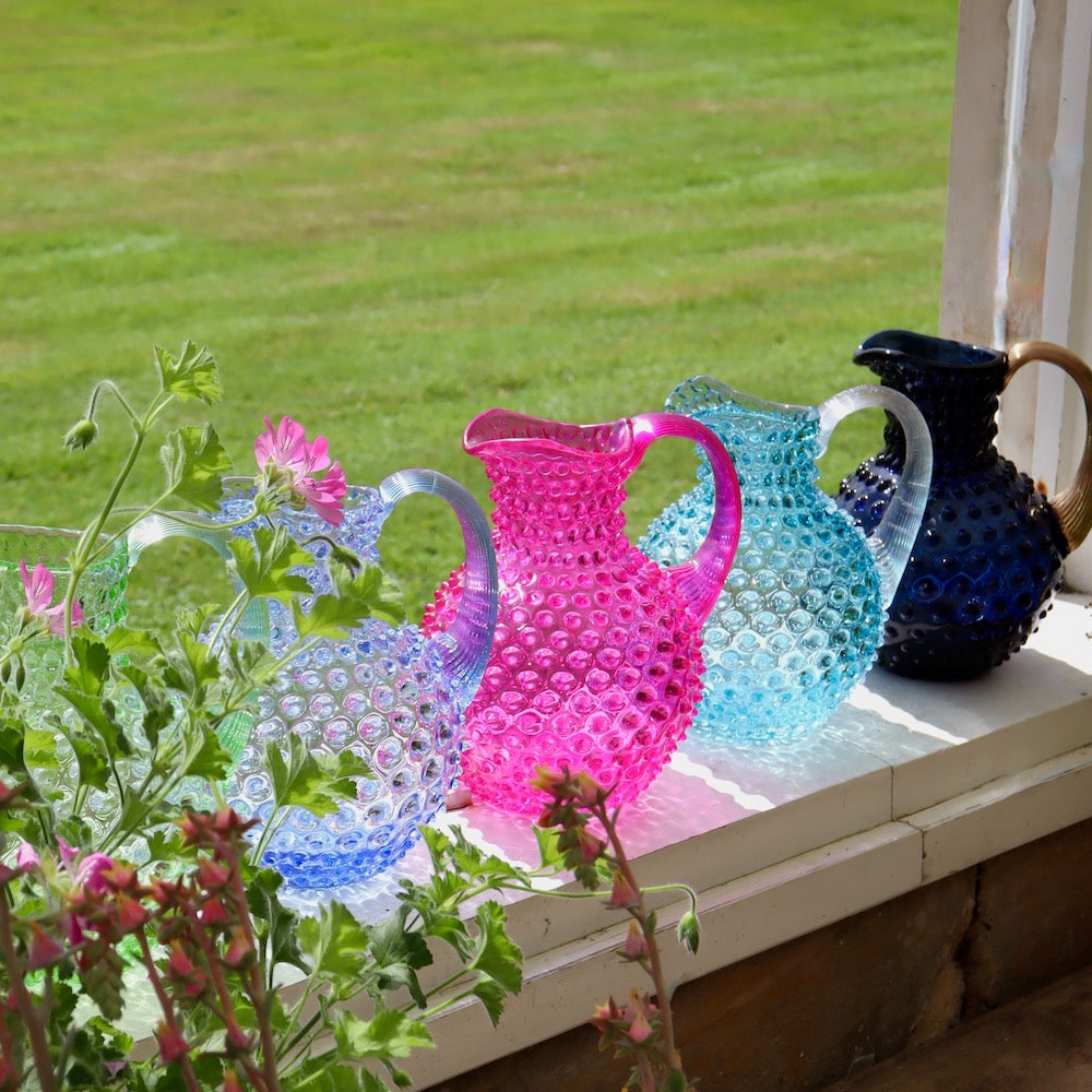 NEW IN: Hobnail Water Jug- Deep Blue & Gold