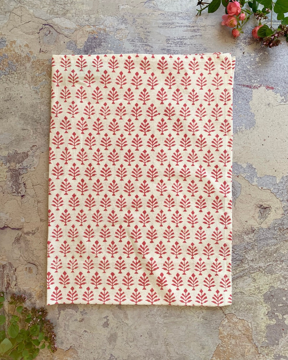 Tea Towel- Hot Pink Cotton Flower