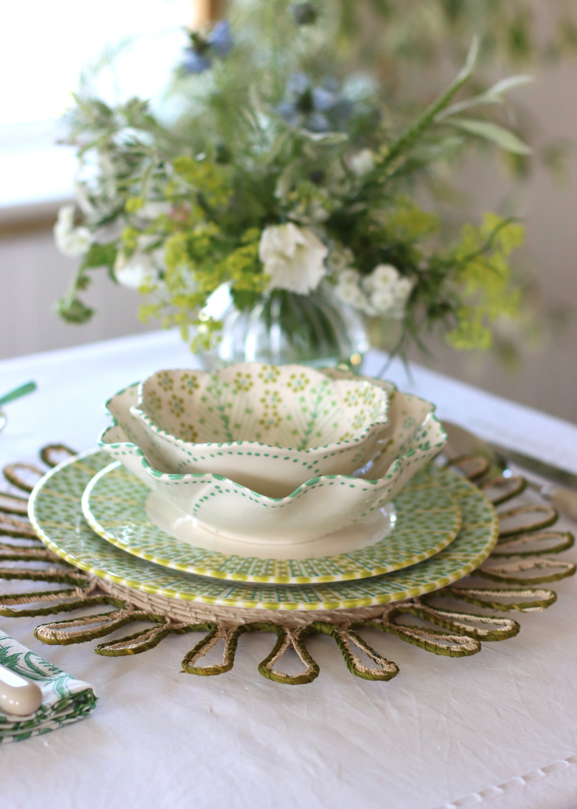 SIDE Plate - Green with Dots