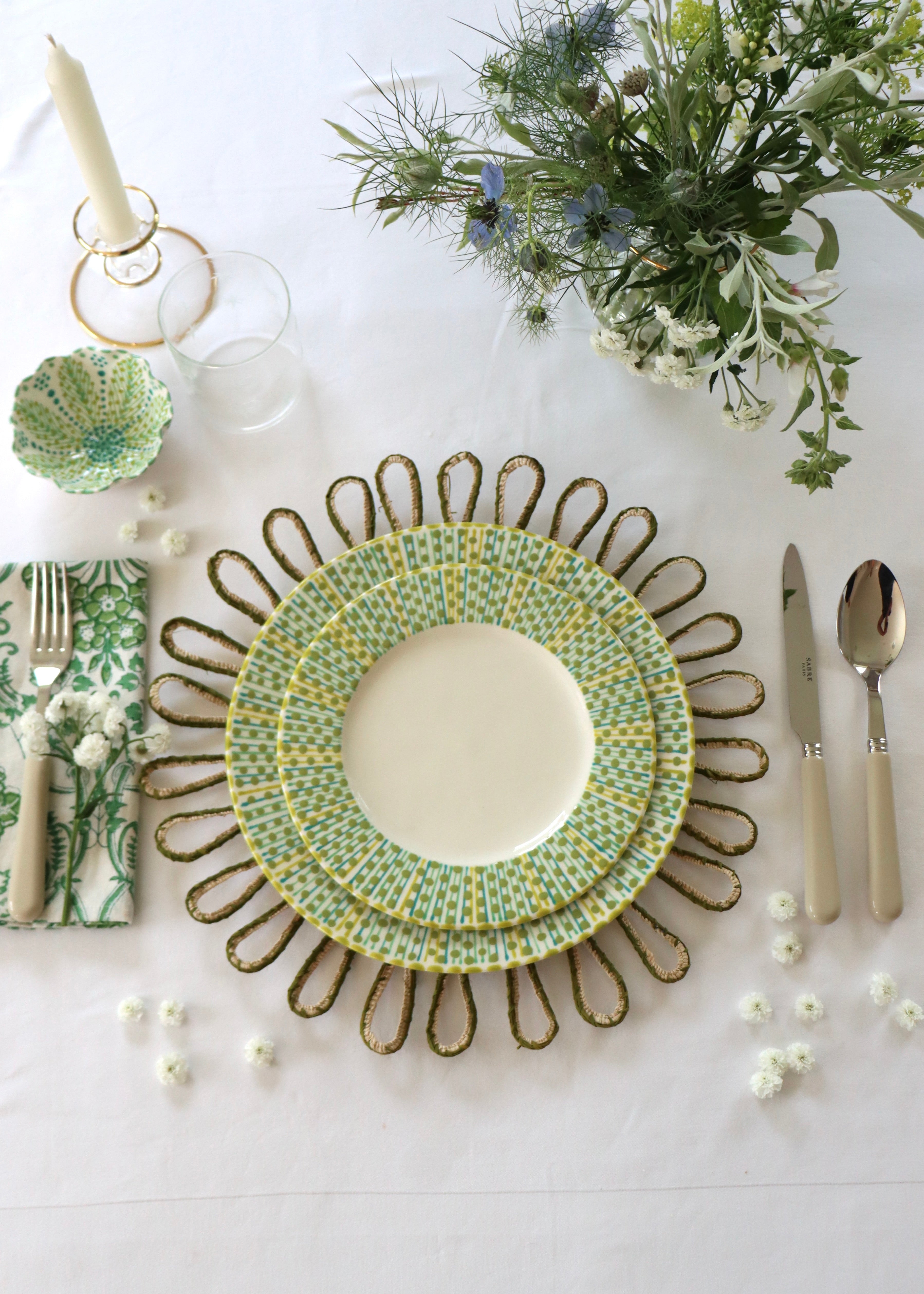 SIDE Plate - Green with Dots