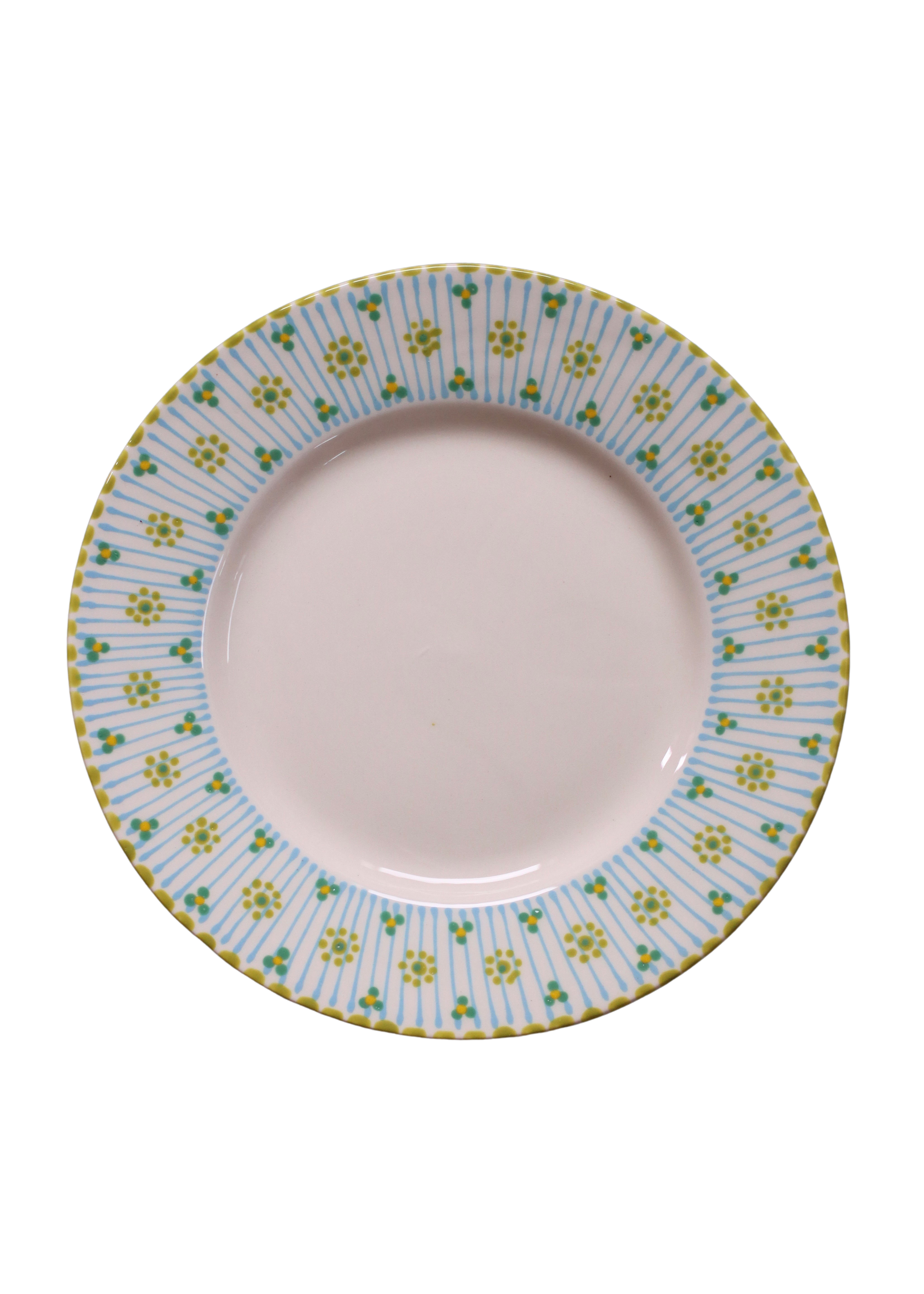 DINNER Plate - Green with flowers