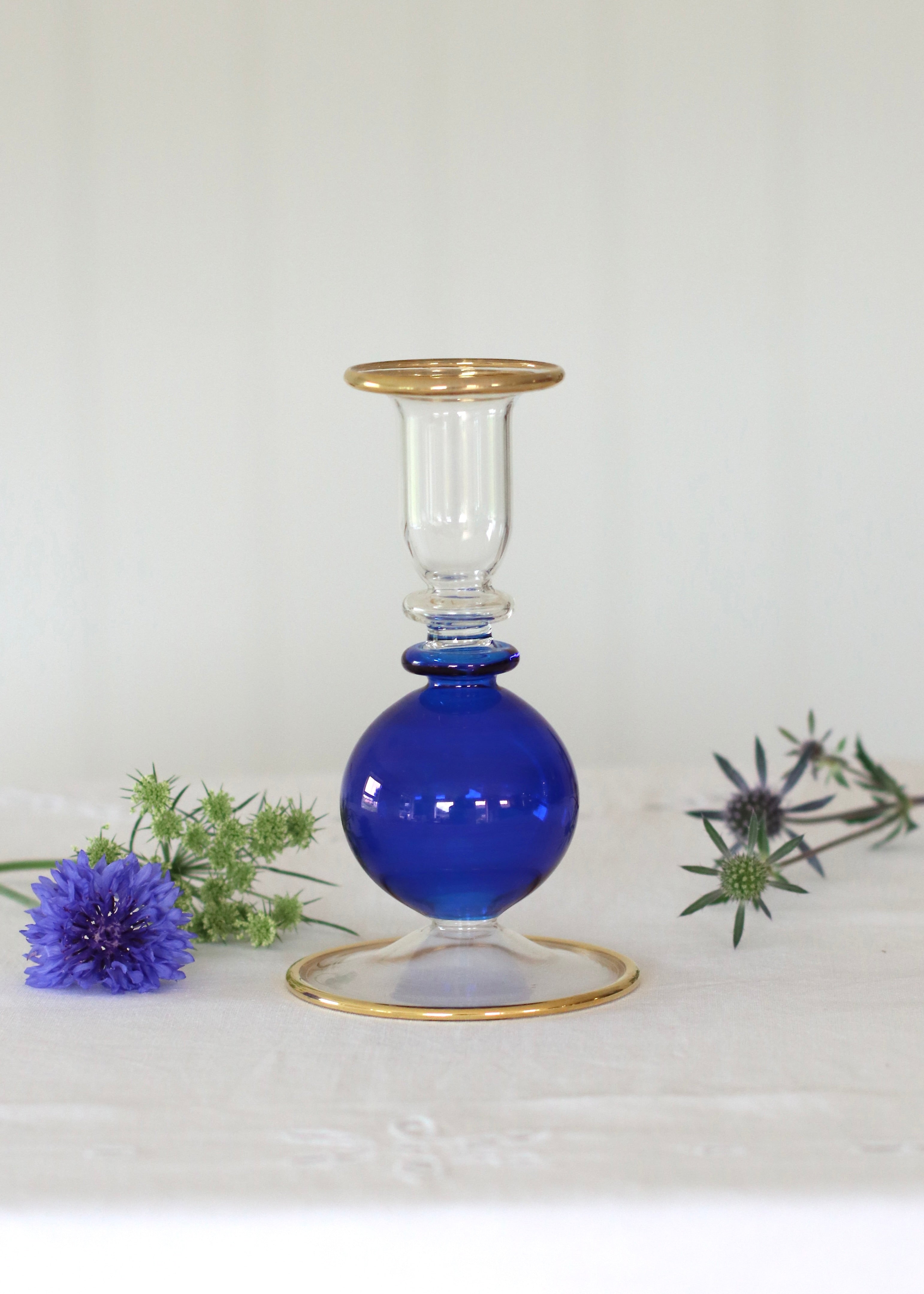 Small Bubble Candlestick - Sapphire Blue