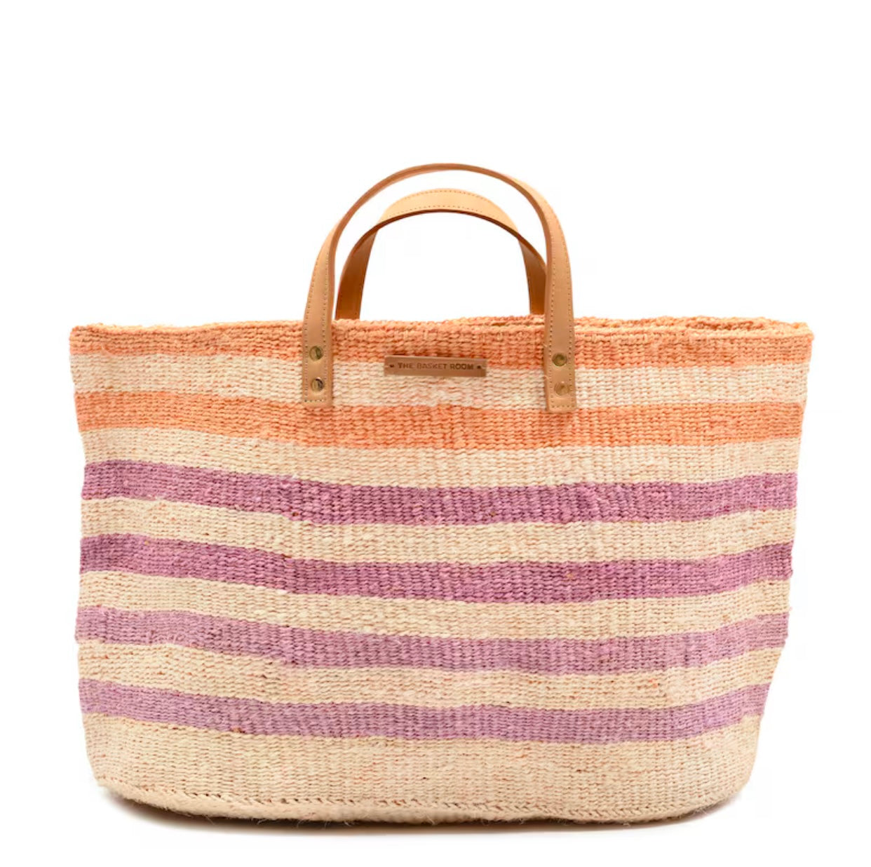 Orange & Pink Stripe Woven Shopper/Tote