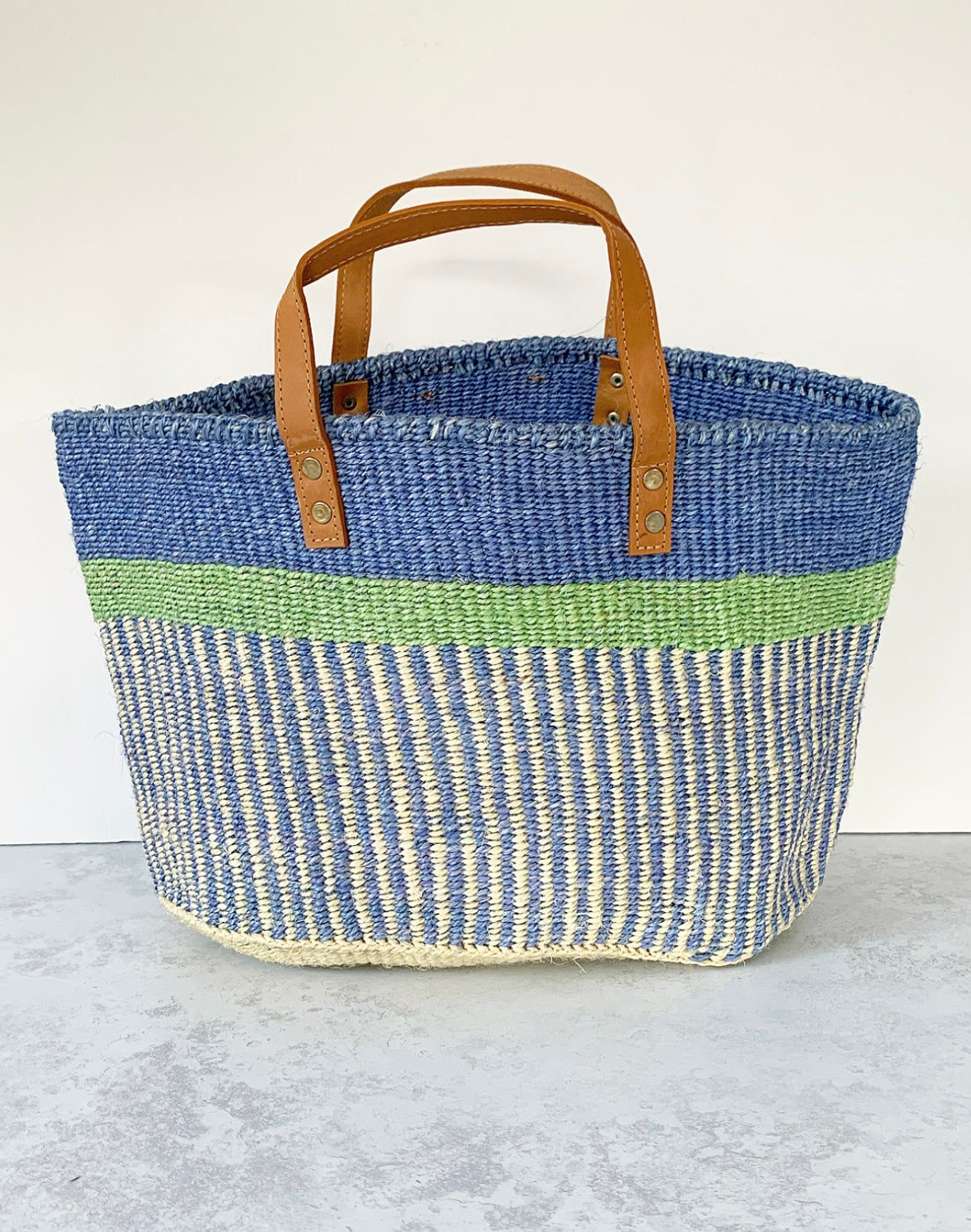 Blue & Green Stripe Shopper/Tote