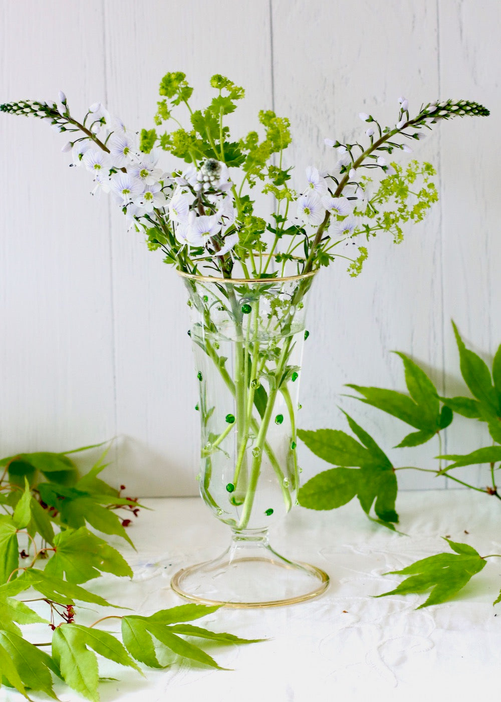 Classic Vase - Dotty Lime & Emerald
