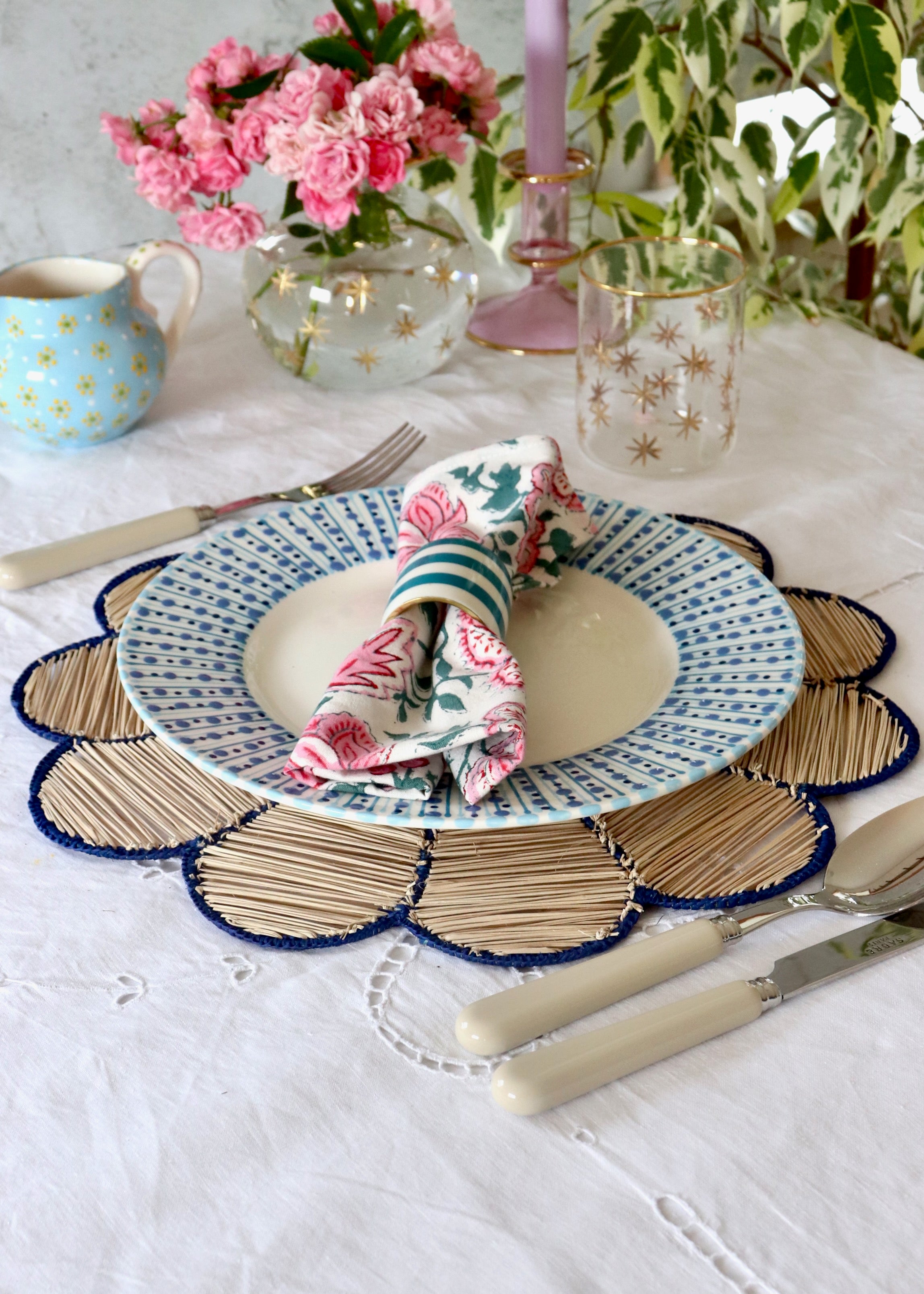 Placemat - Petals Sea Blue