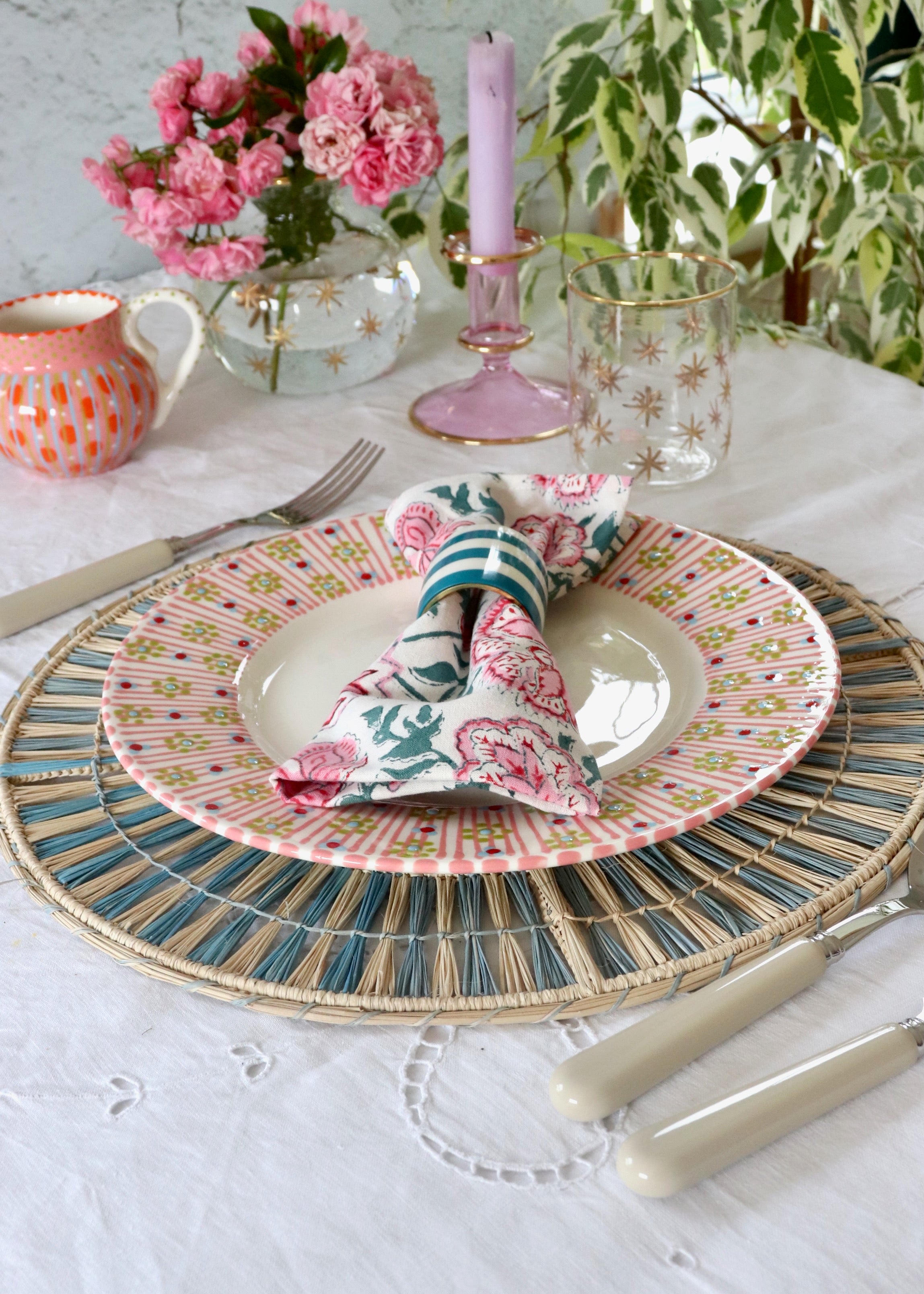 Placemat - Striped Pale Blue