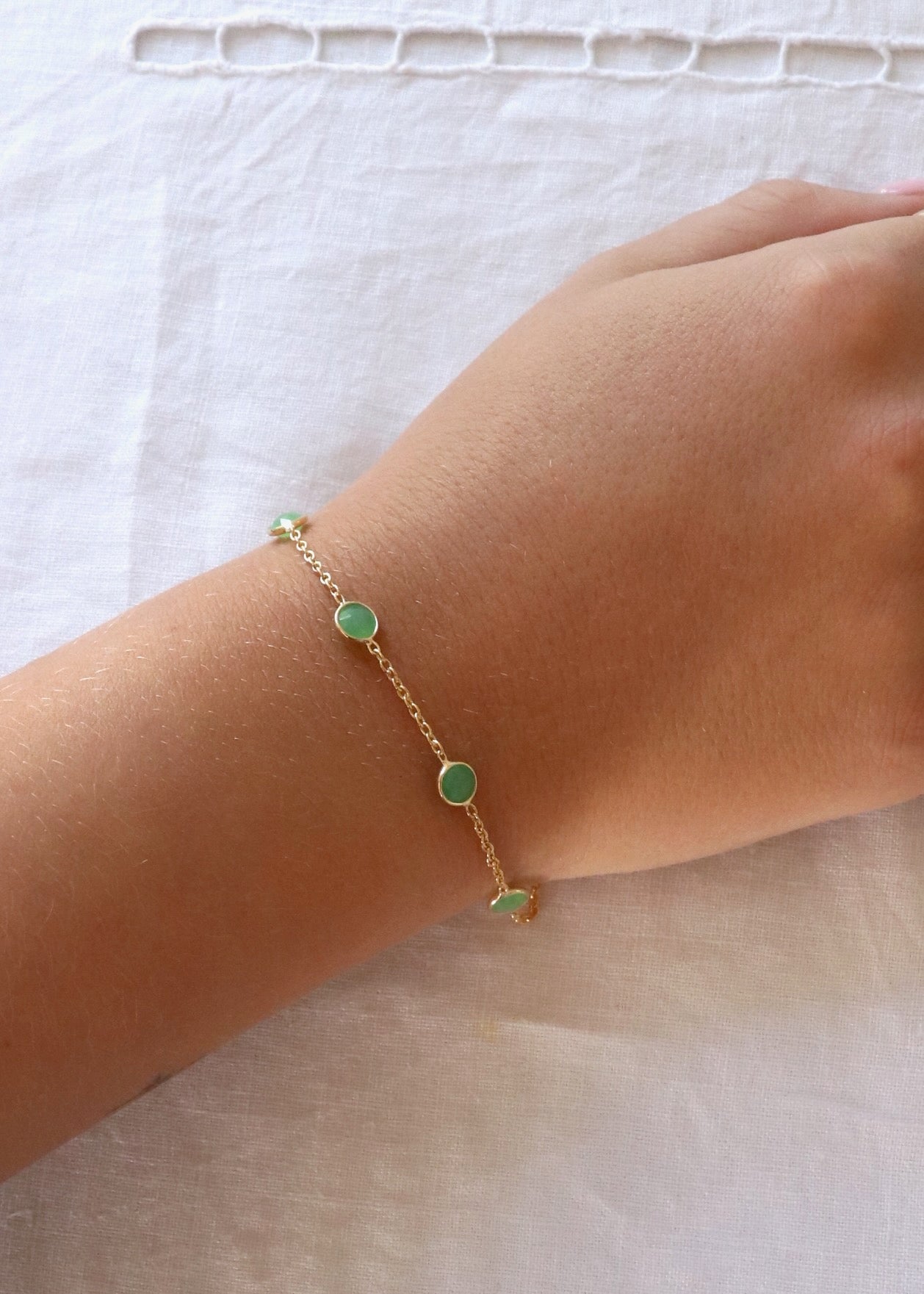 Bracelet - antibes Chrysoprase & Gold Vermeil