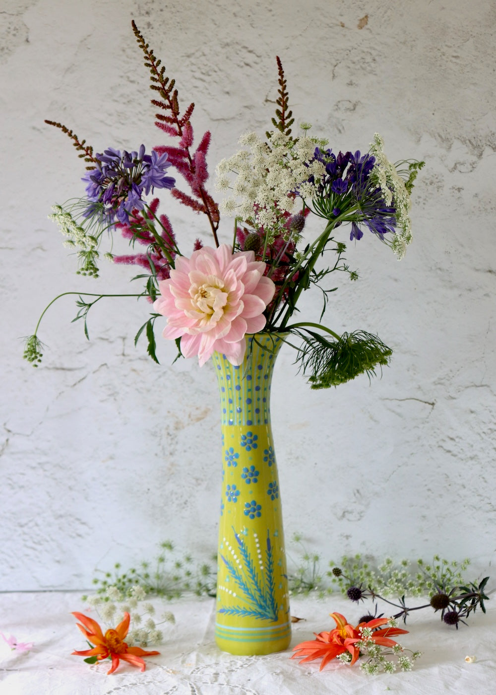 Tall Twisty Vase  - Lime