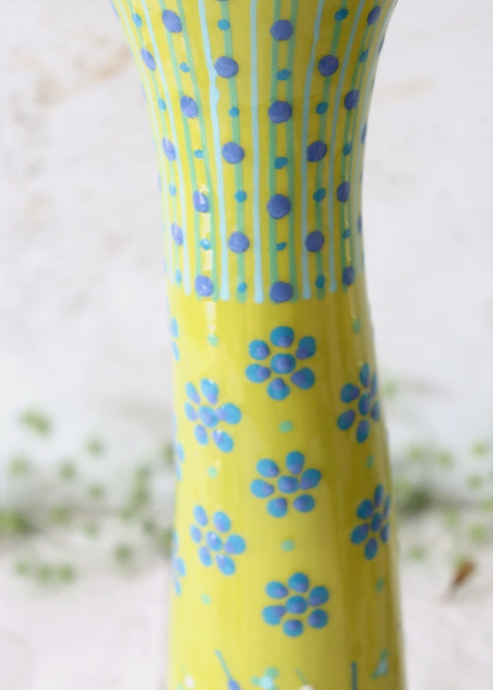 Tall Twisty Vase  - Lime