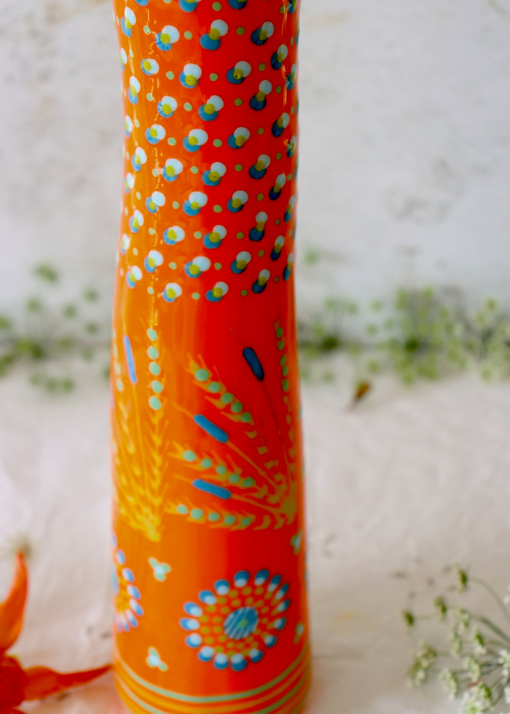 Tall Twisty Vase  - Orange