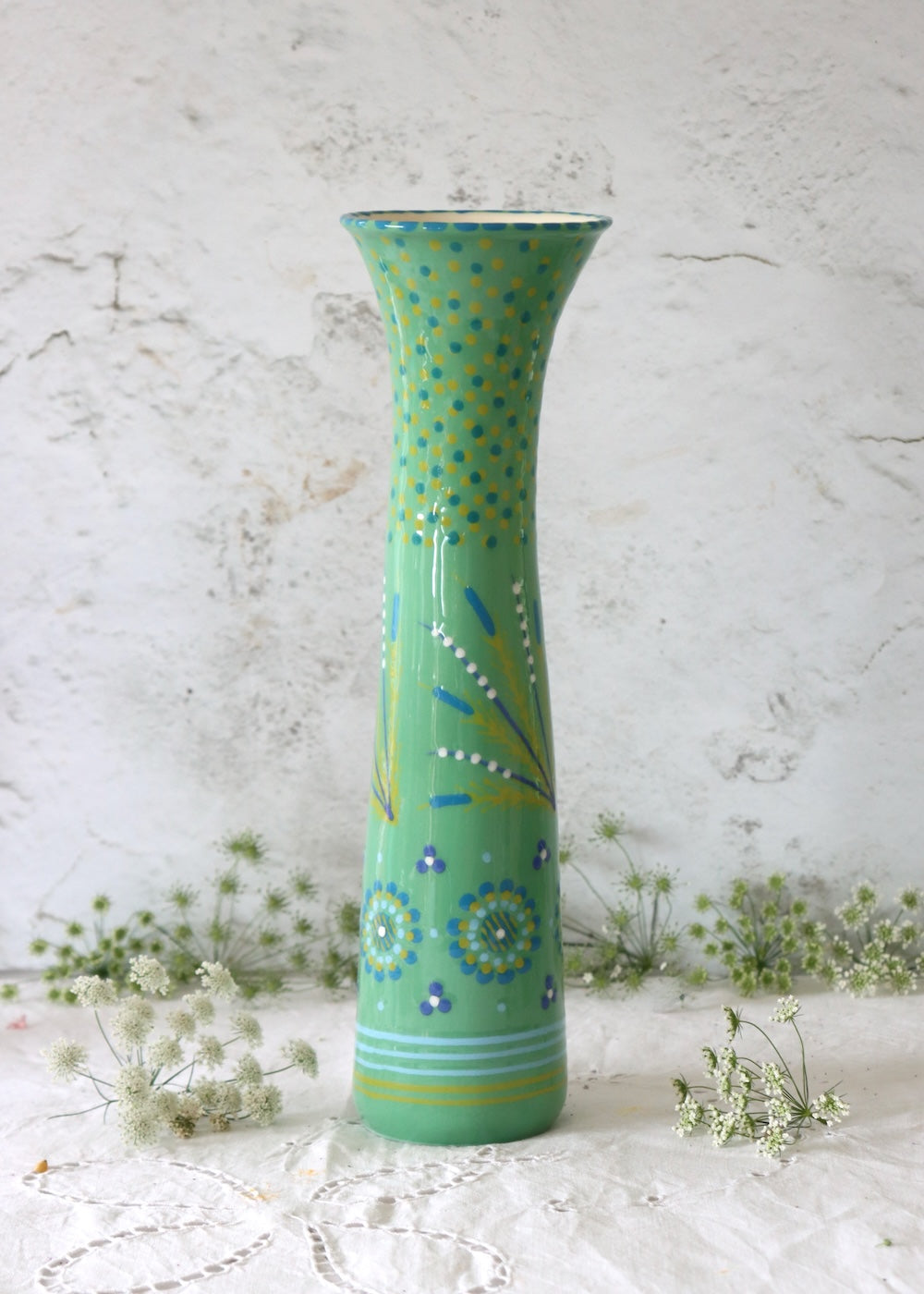 Tall Twisty Vase  - Teal