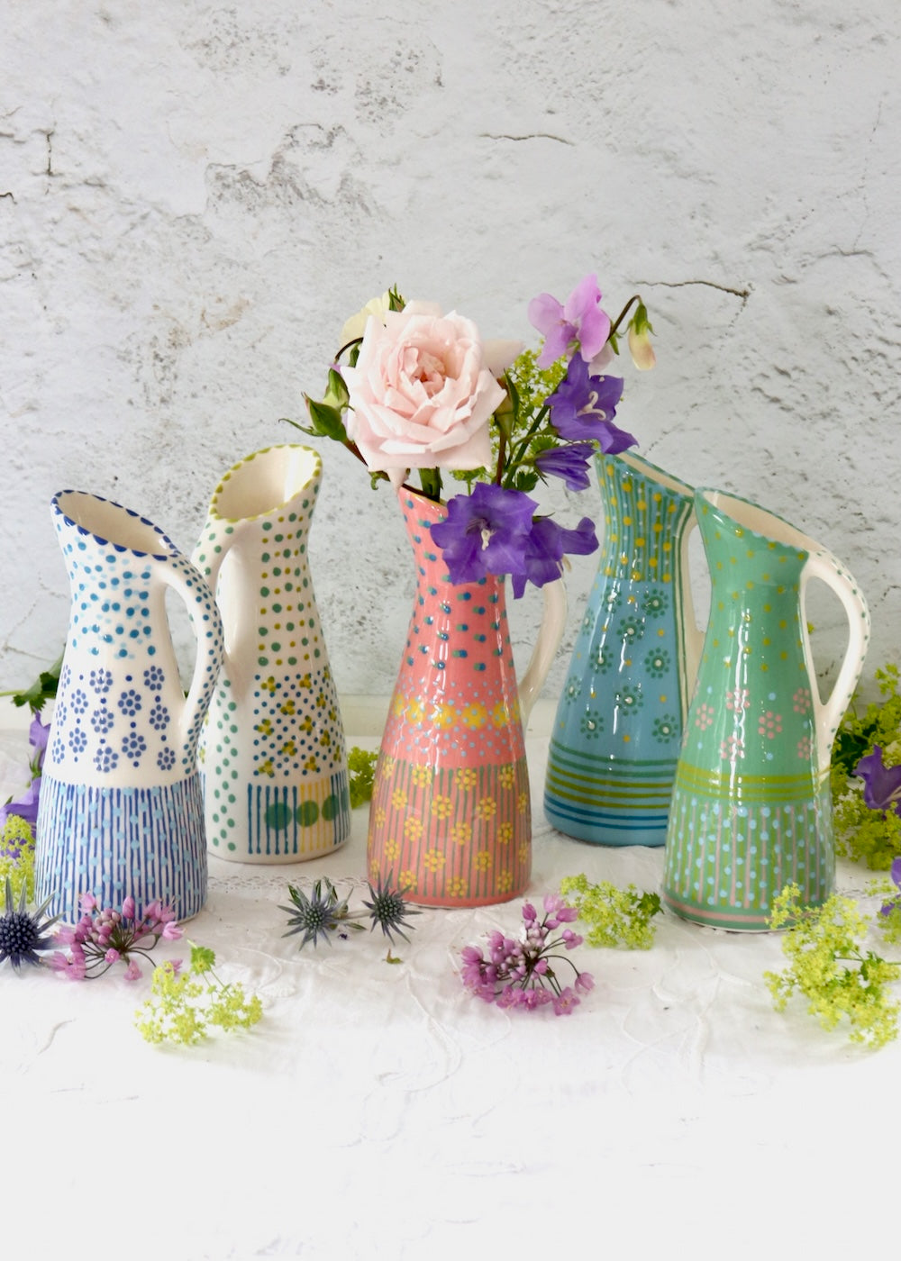 Retro Jug - Teal & Pink