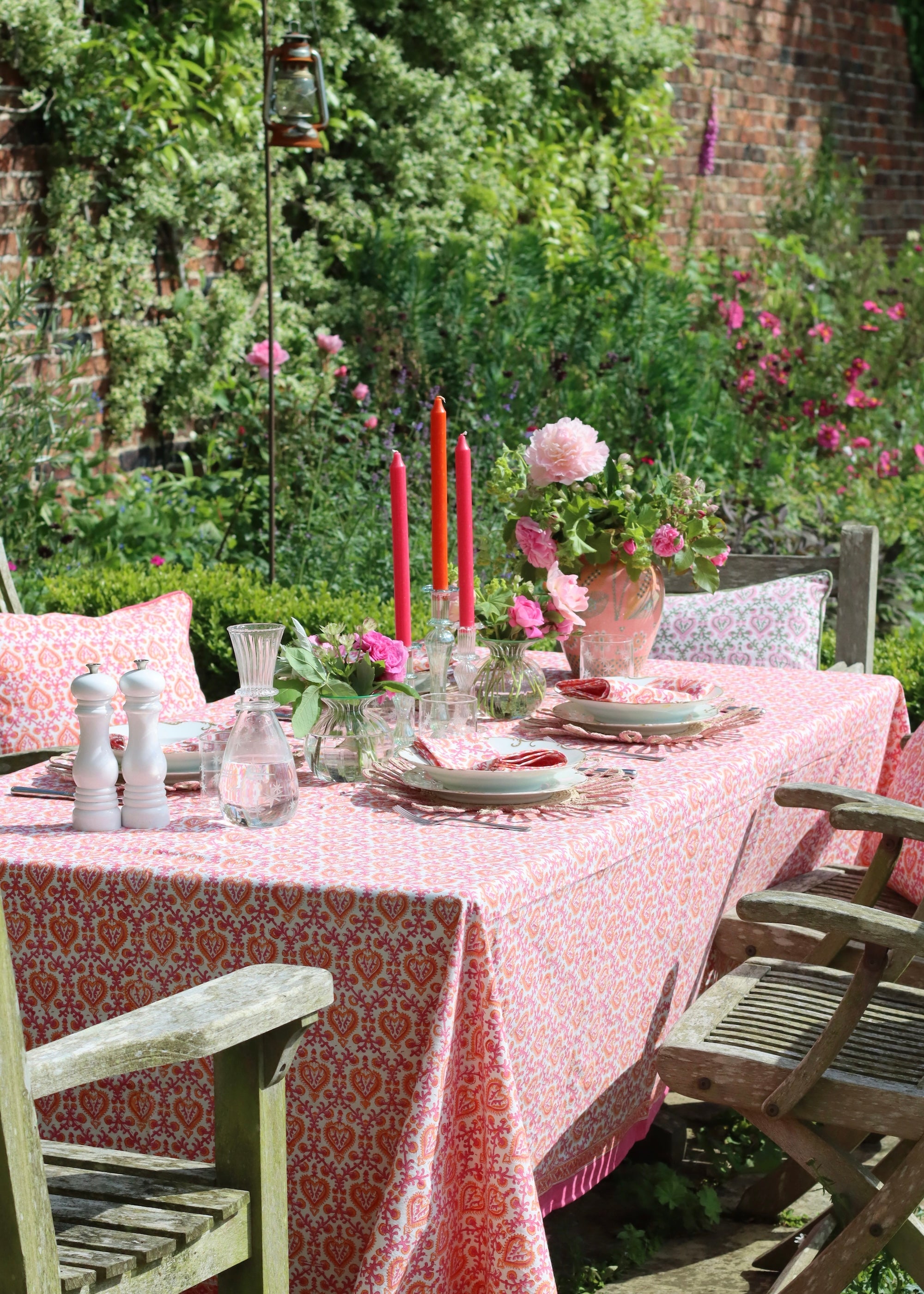 TABLECLOTH - Mughal Hot Pink and Orange