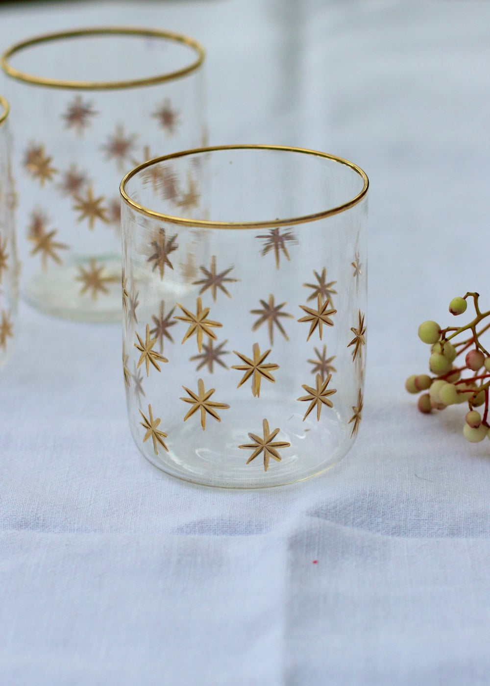 Glass Tumbler - Gold Stars