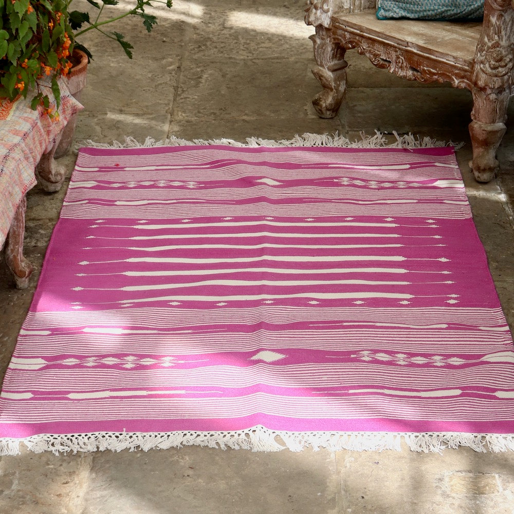 Emmie Dhurrie Rug - Paradise Pink