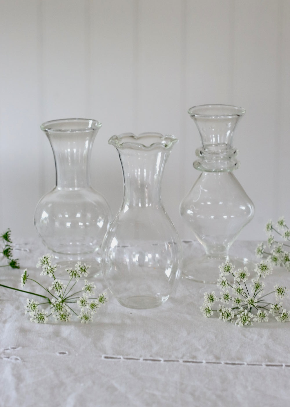 Set of 3 Glass Bud Vases - Clear