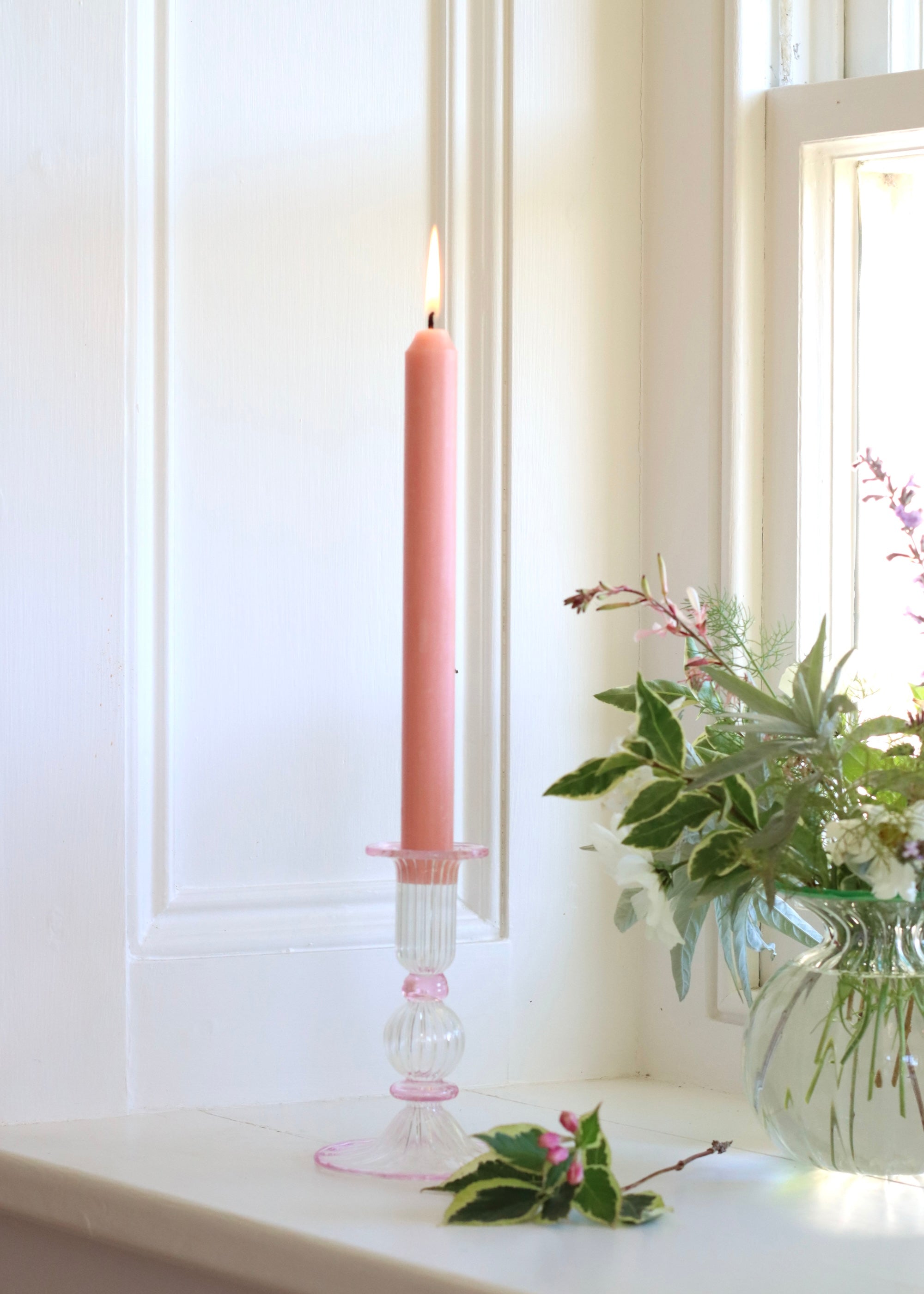 Noor Candlestick - Pale Pink