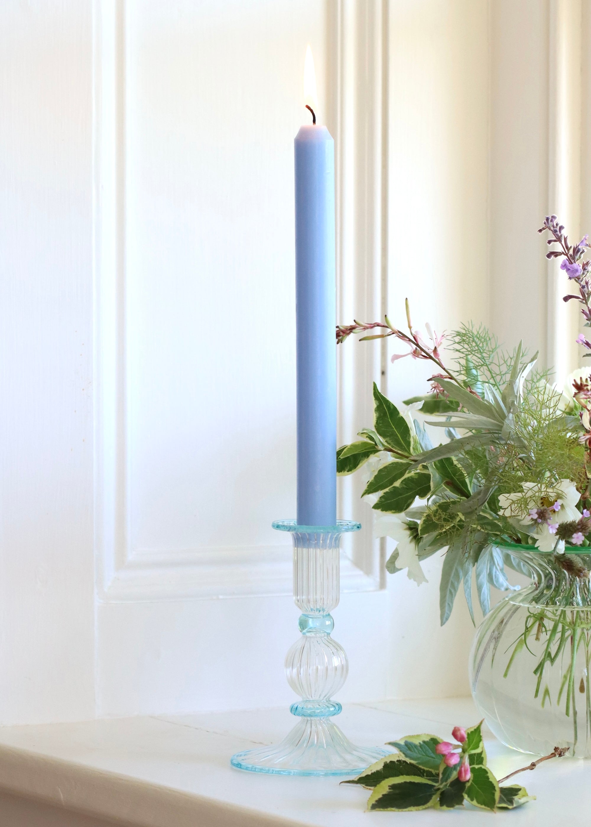 Noor Candlestick - Pale Blue