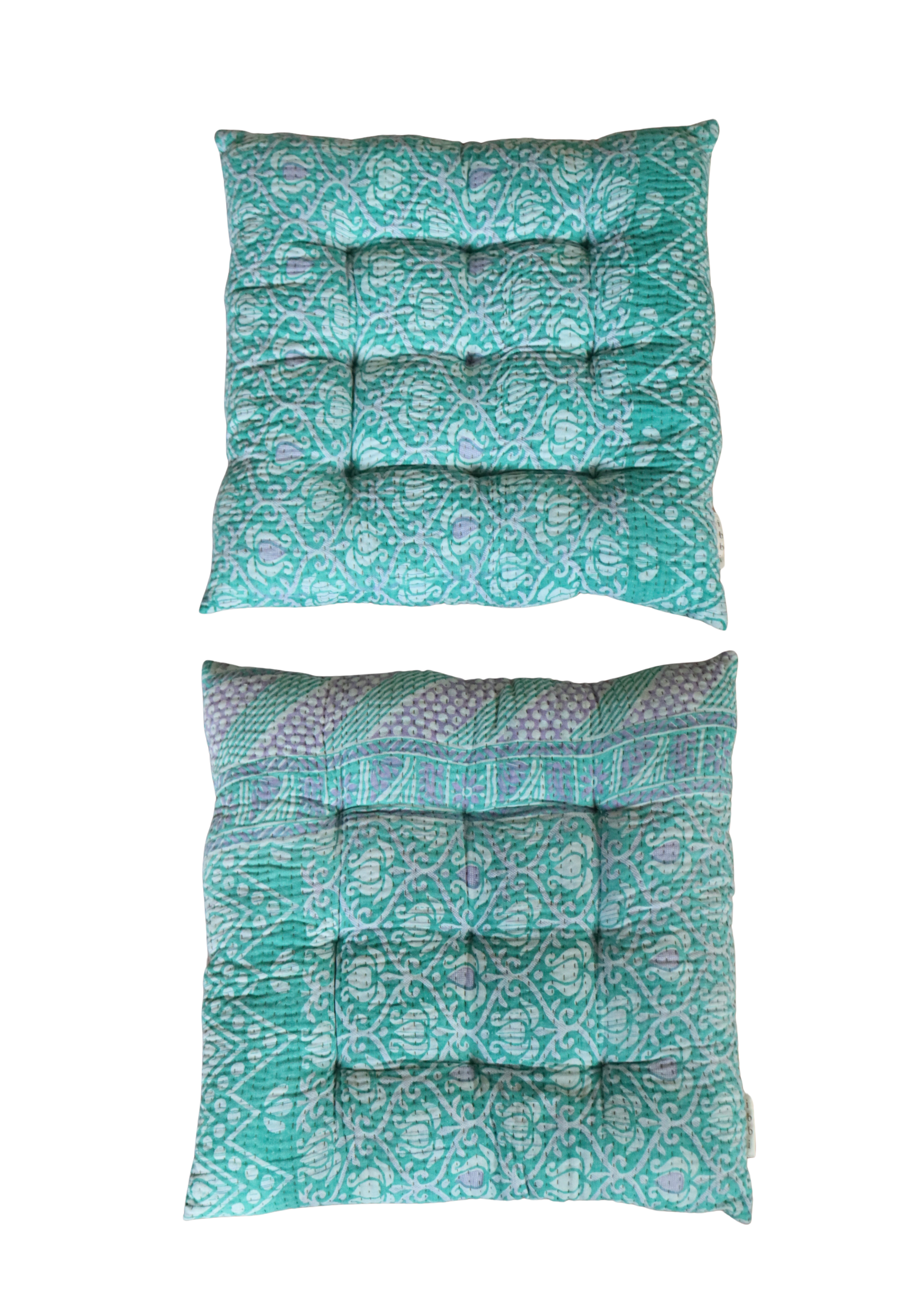 Pair of Kantha Seat Pads - Pair No. 60